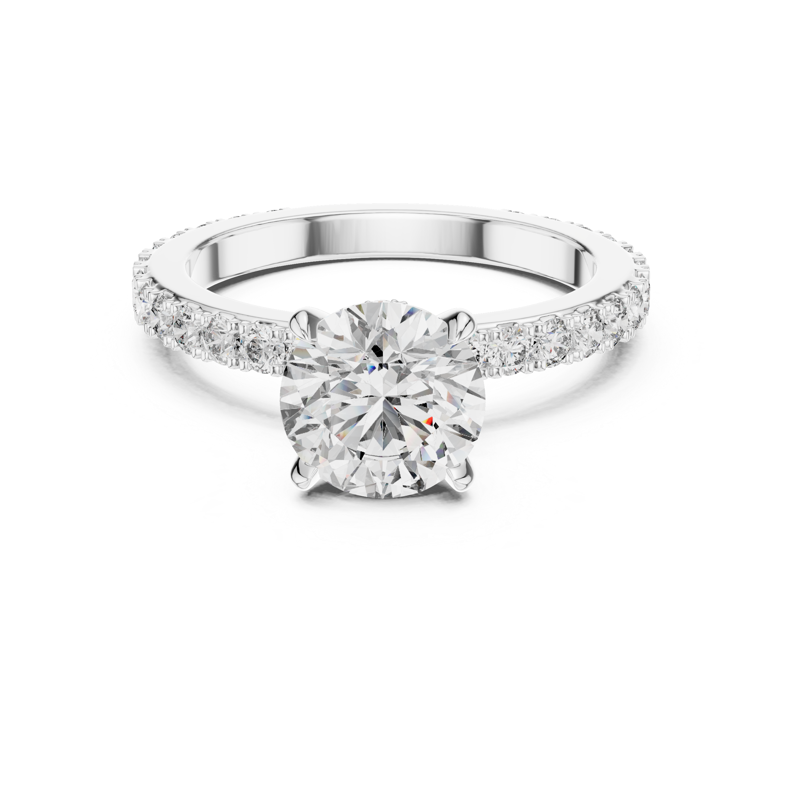 Round Cut Brilliant Moissanite VVS1 Eternity Engagement Ring