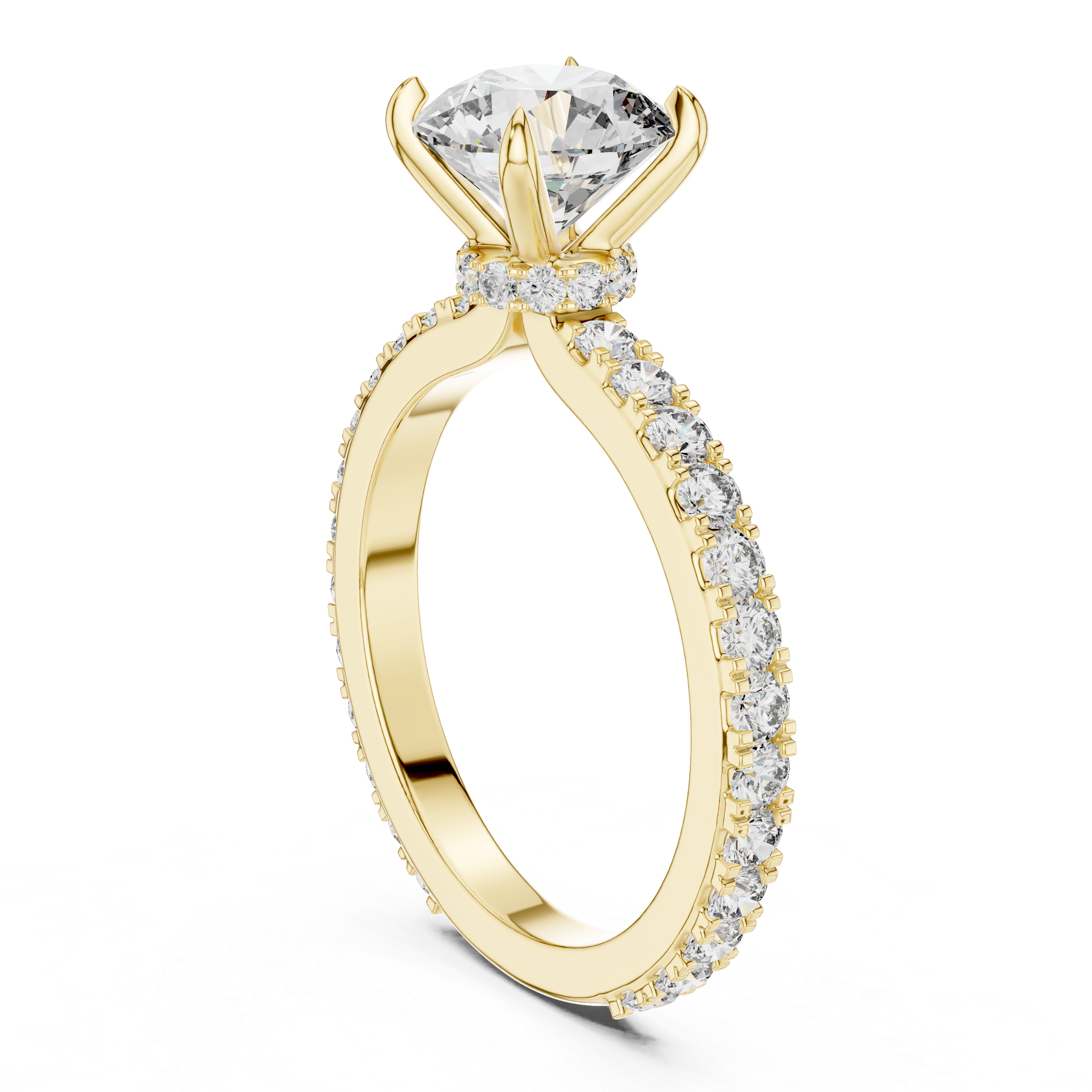 Round Cut Brilliant Moissanite VVS1 Eternity Engagement Ring
