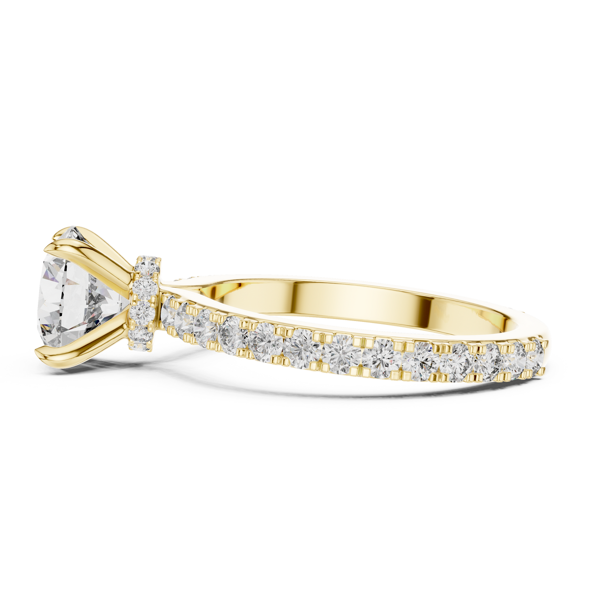 Round Cut Brilliant Moissanite VVS1 Eternity Engagement Ring