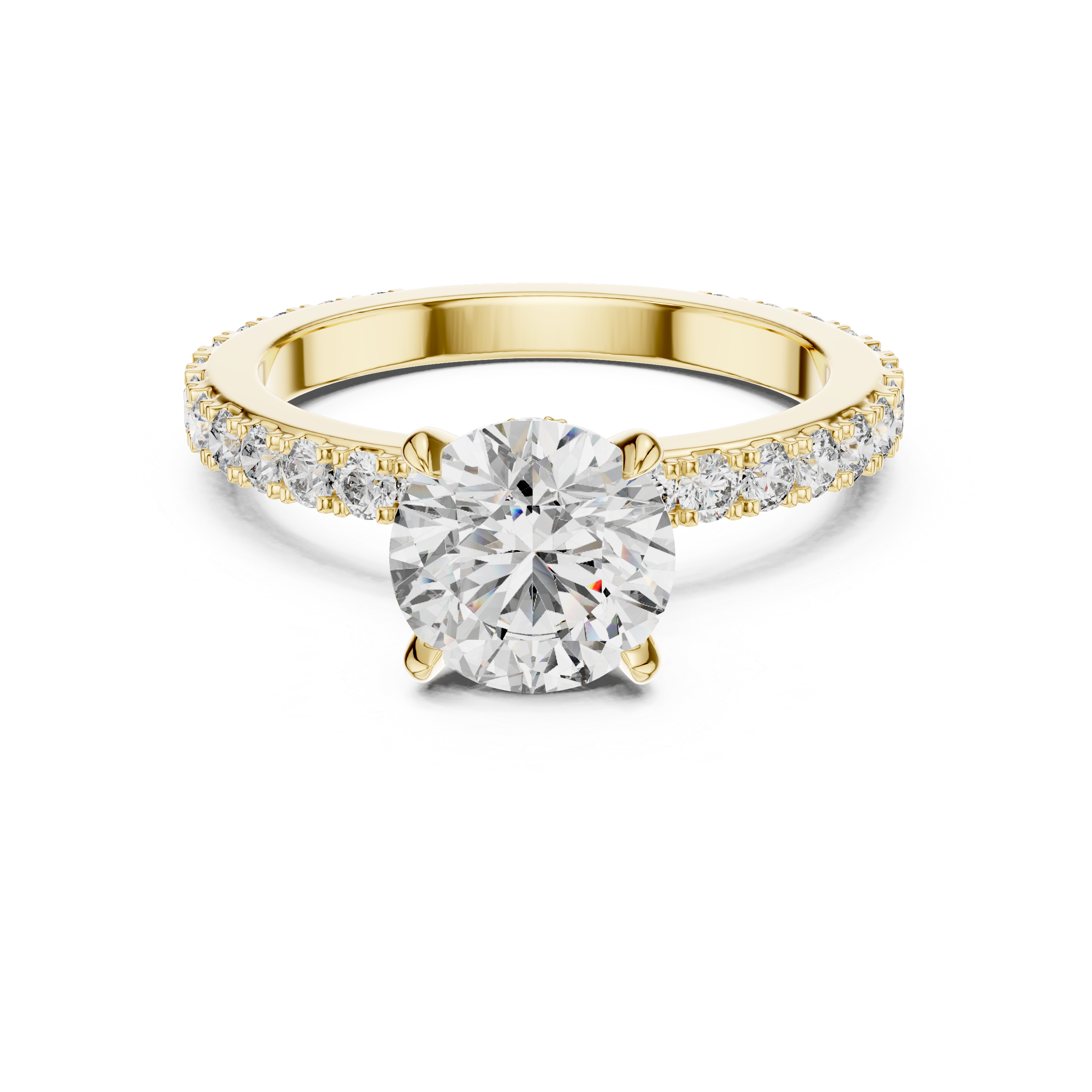 Round Cut Brilliant Moissanite VVS1 Eternity Engagement Ring
