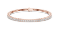 Rose Gold Princess-Cut Moissanite Tennis Bracelet – Sleek Square Stone Elegance