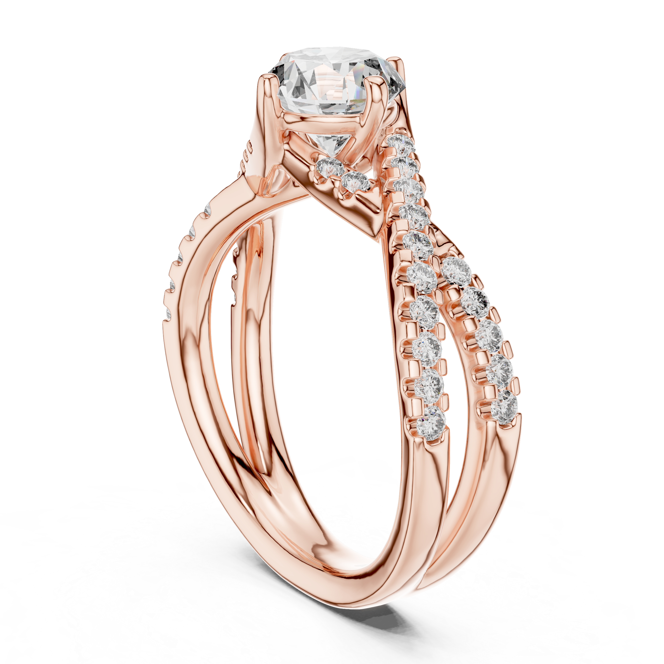 Round Cut Brilliant Moissanite VVS1 Eternity Engagement Ring