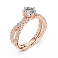 Round Cut Brilliant Moissanite VVS1 Eternity Engagement Ring