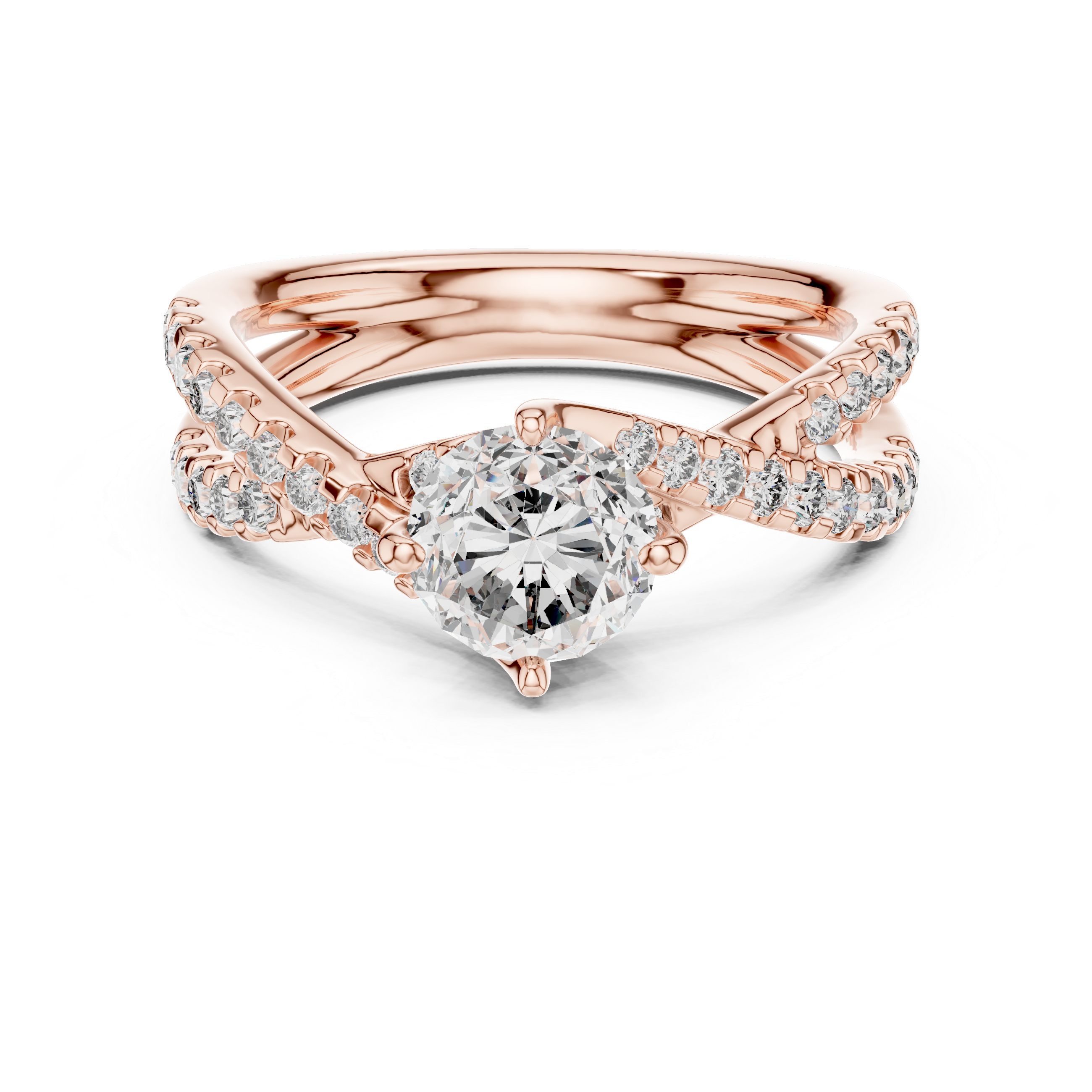 Round Cut Brilliant Moissanite VVS1 Eternity Engagement Ring