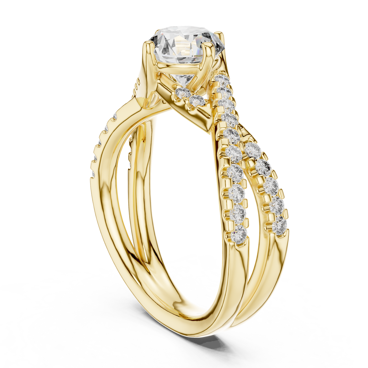 Round Cut Brilliant Moissanite VVS1 Eternity Engagement Ring