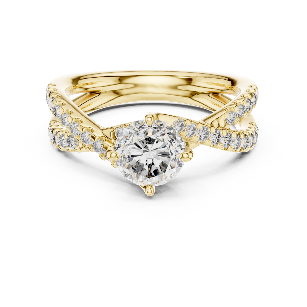 Round Cut Brilliant Moissanite VVS1 Eternity Engagement Ring
