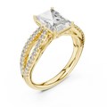 Radiant And Round Cut Brilliant Moissanite VVS1 Eternity Engagement Ring