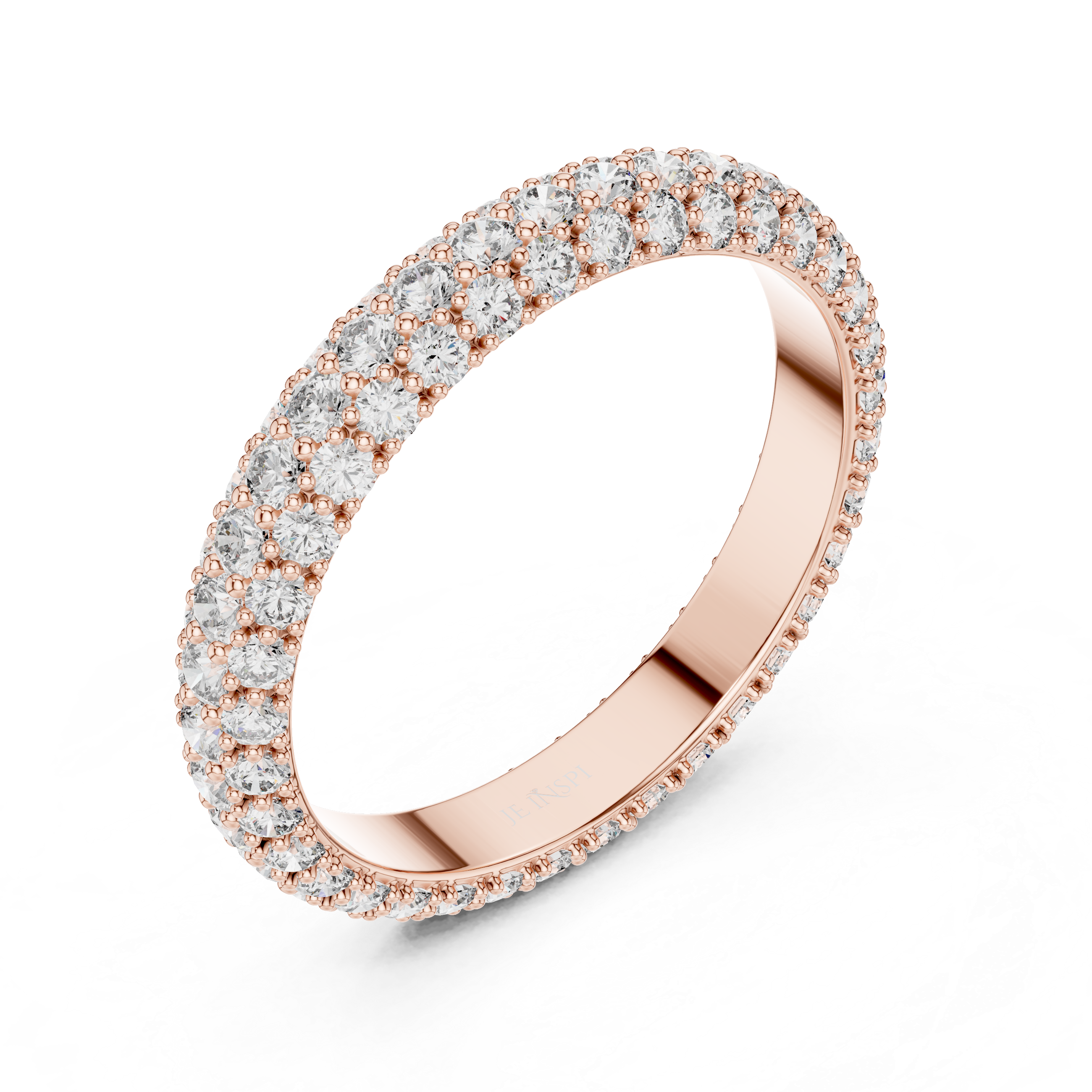 Round Cut Brilliant Moissanite VVS1 Eternity Band
