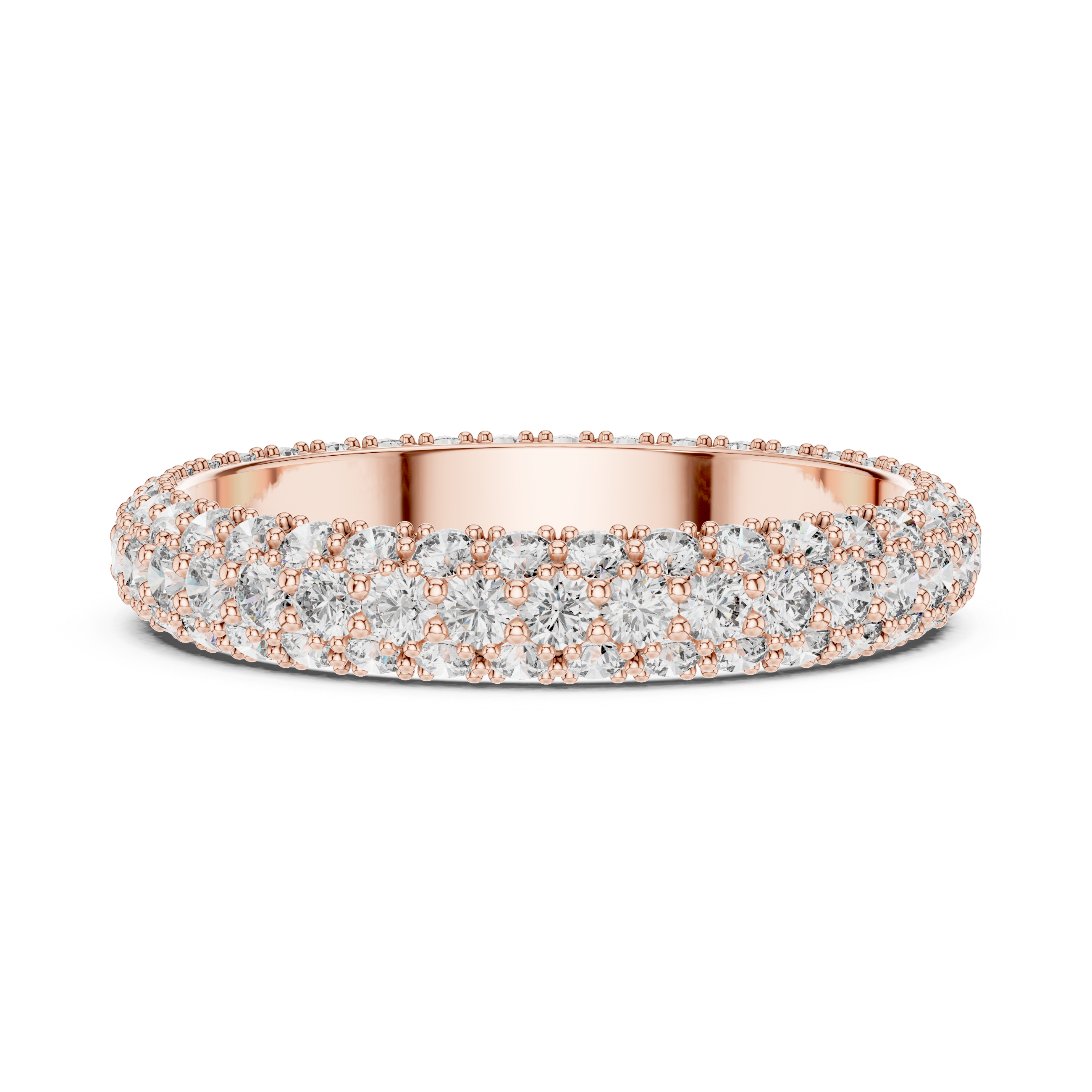 Round Cut Brilliant Moissanite VVS1 Eternity Band