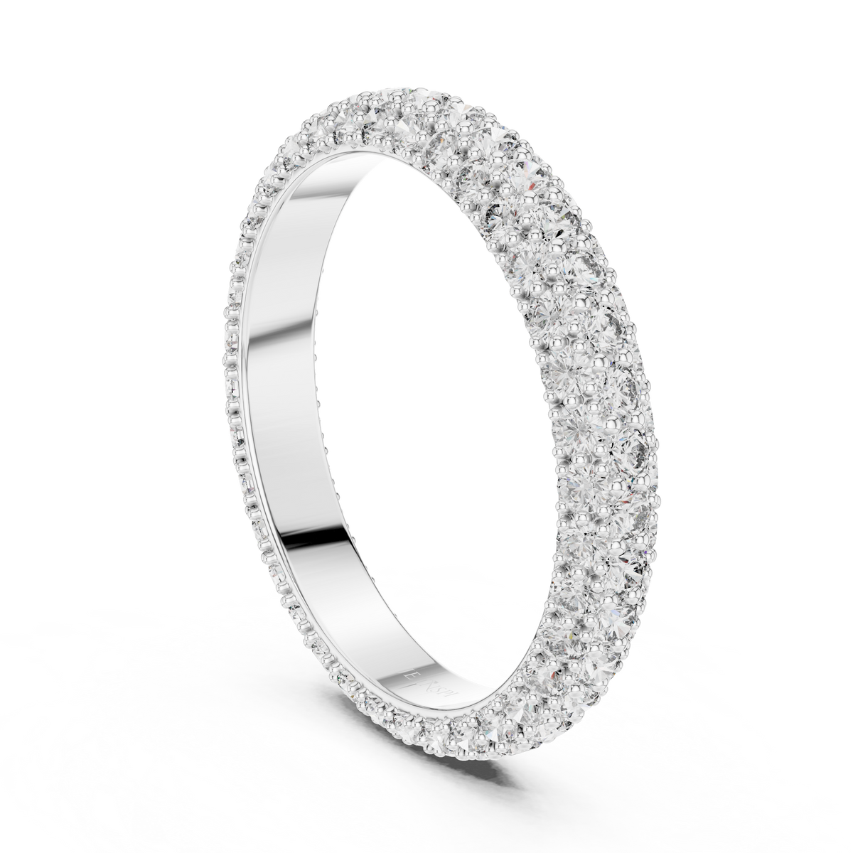 Round Cut Brilliant Moissanite VVS1 Eternity Band