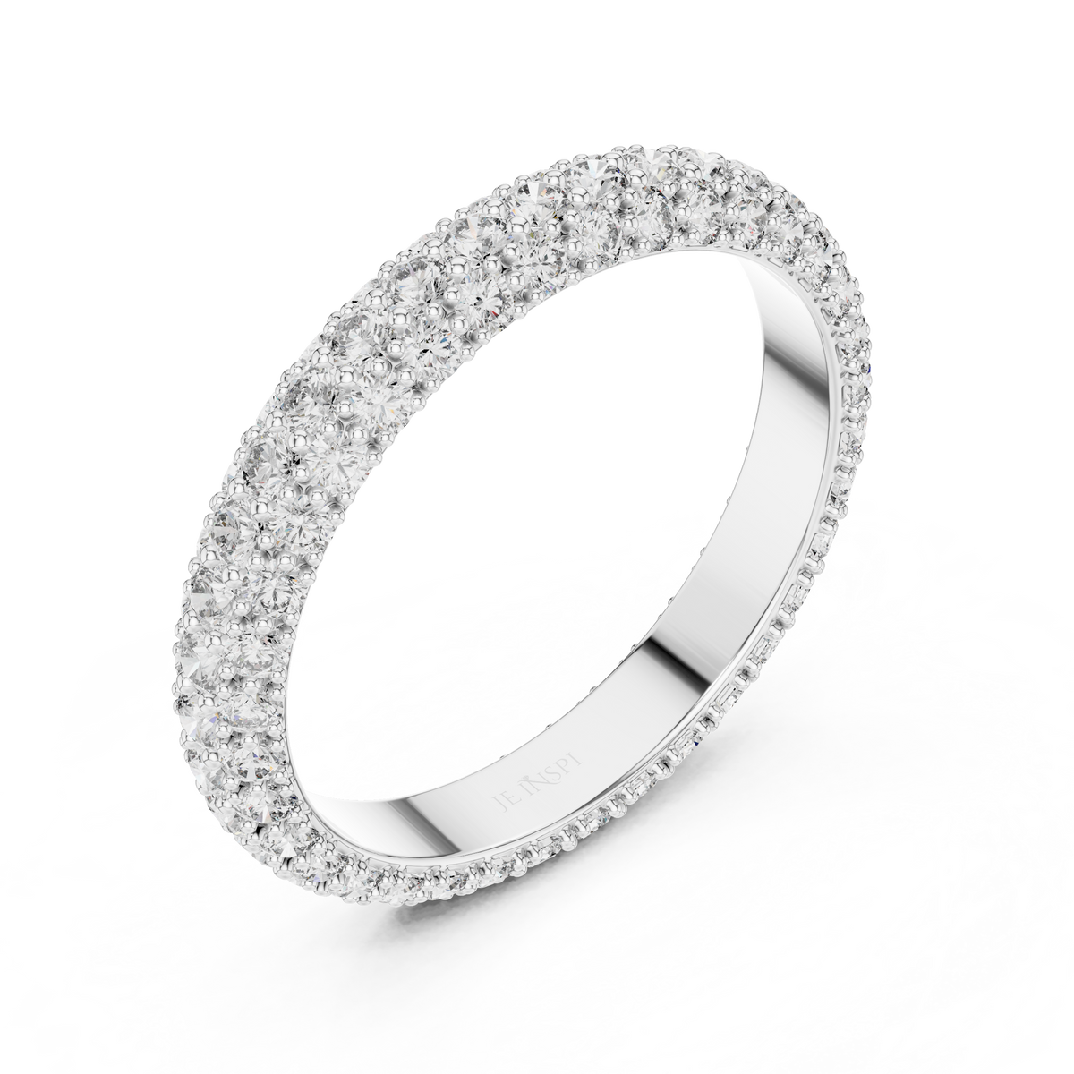 Round Cut Brilliant Moissanite VVS1 Eternity Band
