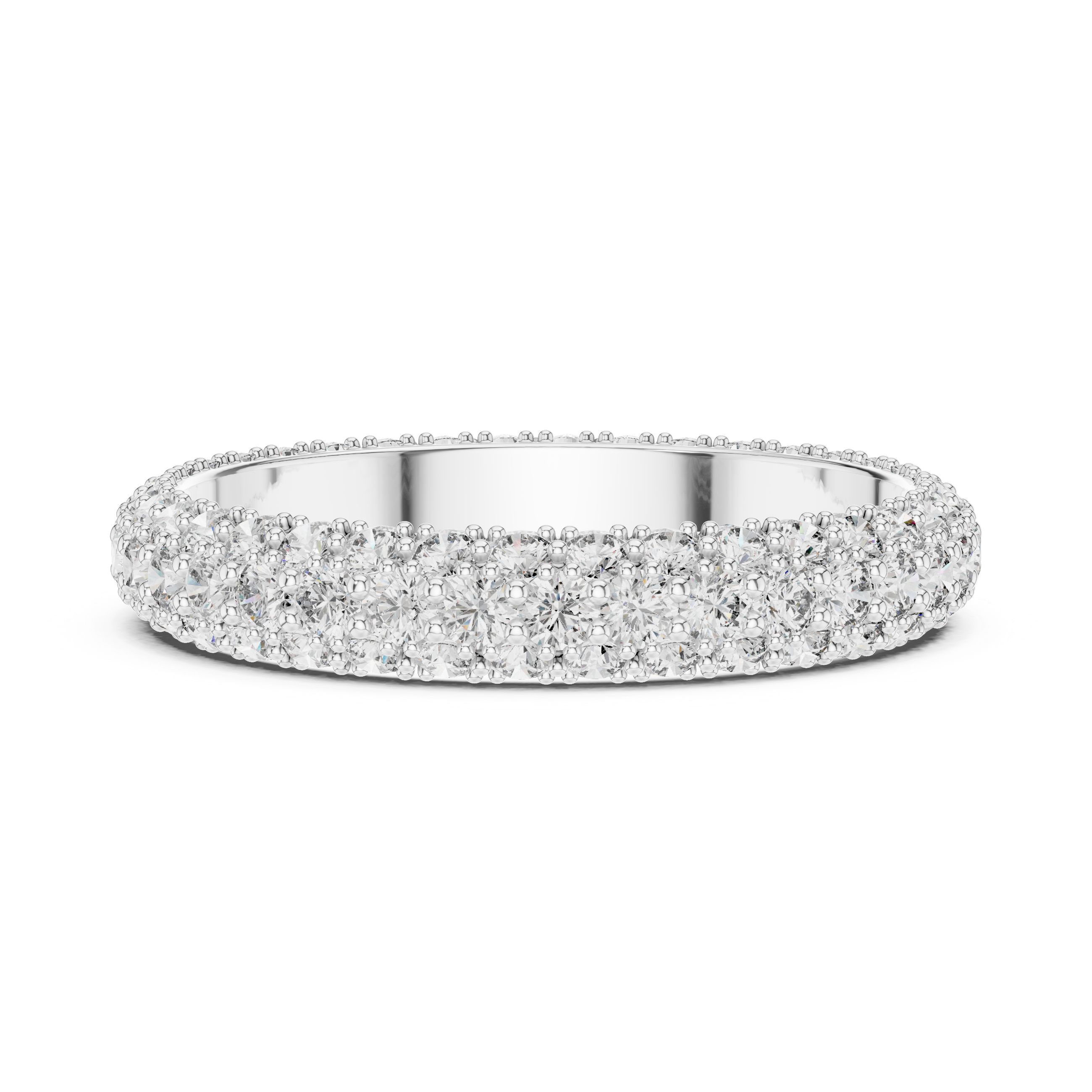 Round Cut Brilliant Moissanite VVS1 Eternity Band