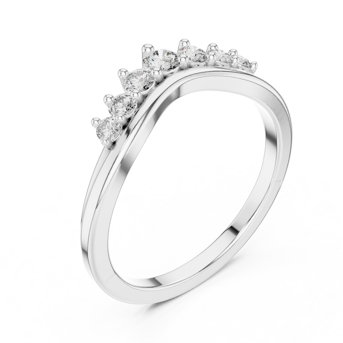 Round Cut Brilliant Moissanite VVS1 Eternity Band