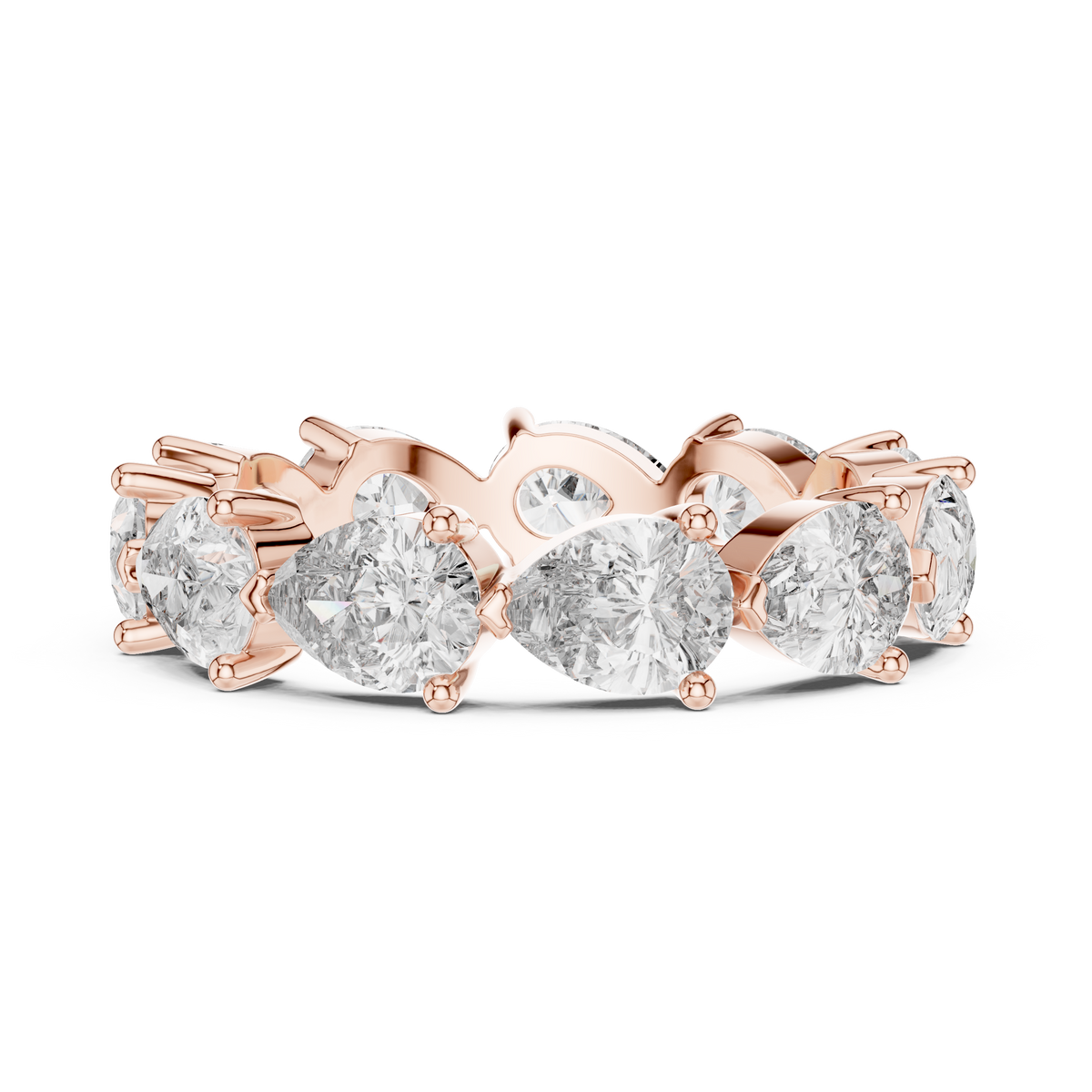 Pear Cut Brilliant Moissanite VVS1 Eternity Band