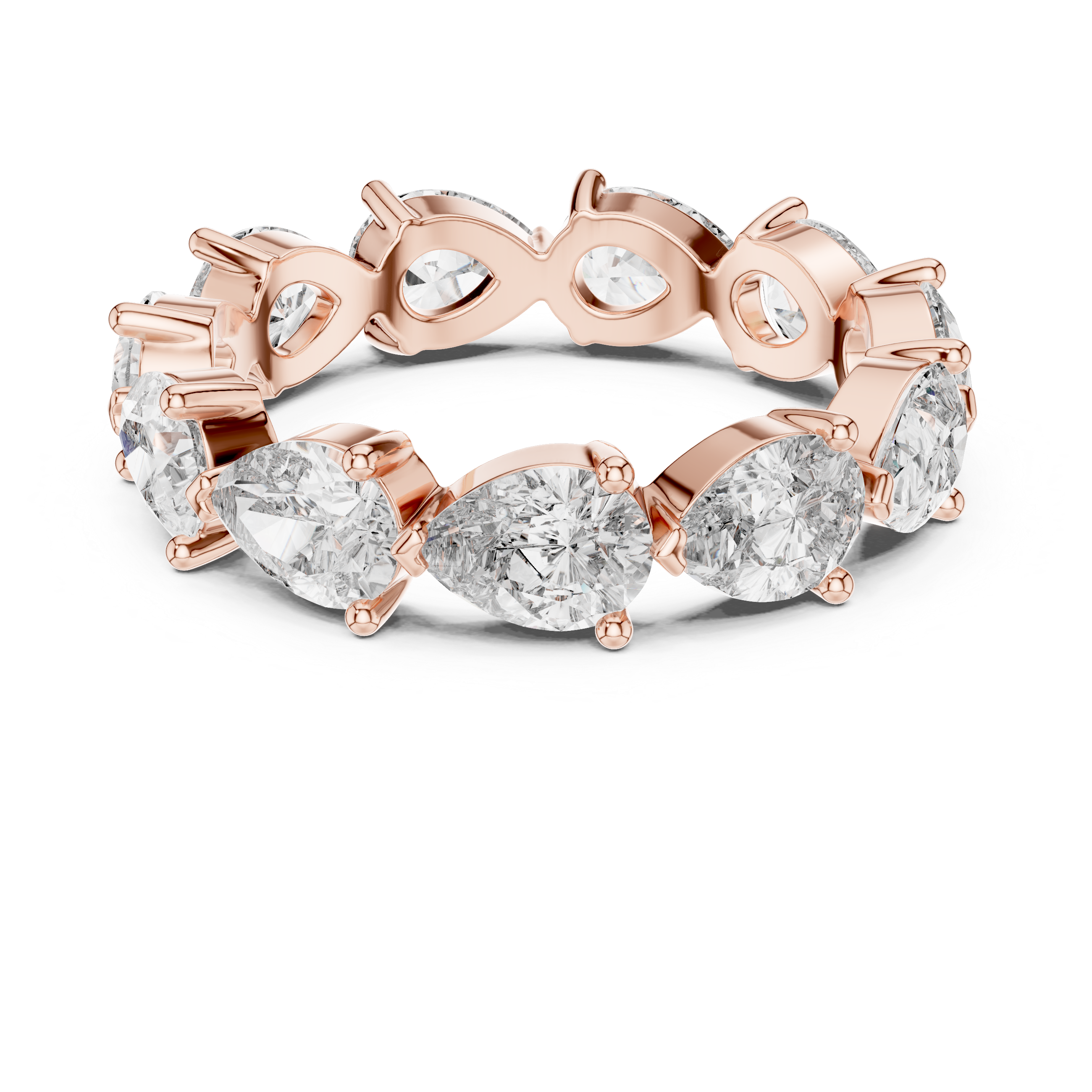 Pear Cut Brilliant Moissanite VVS1 Eternity Band