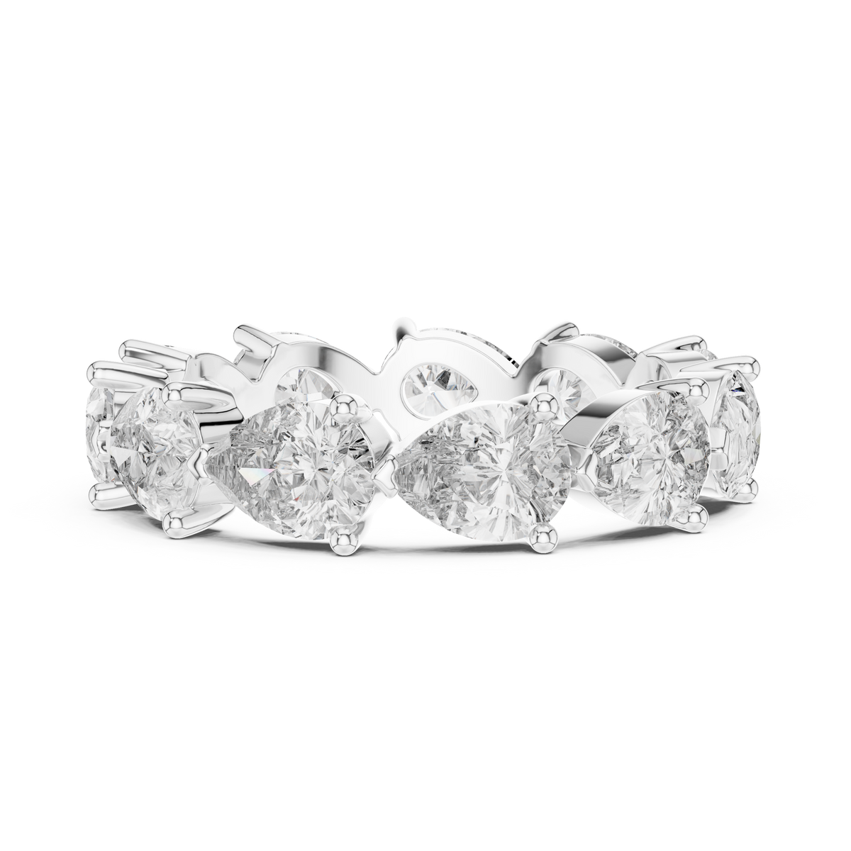 Pear Cut Brilliant Moissanite VVS1 Eternity Band