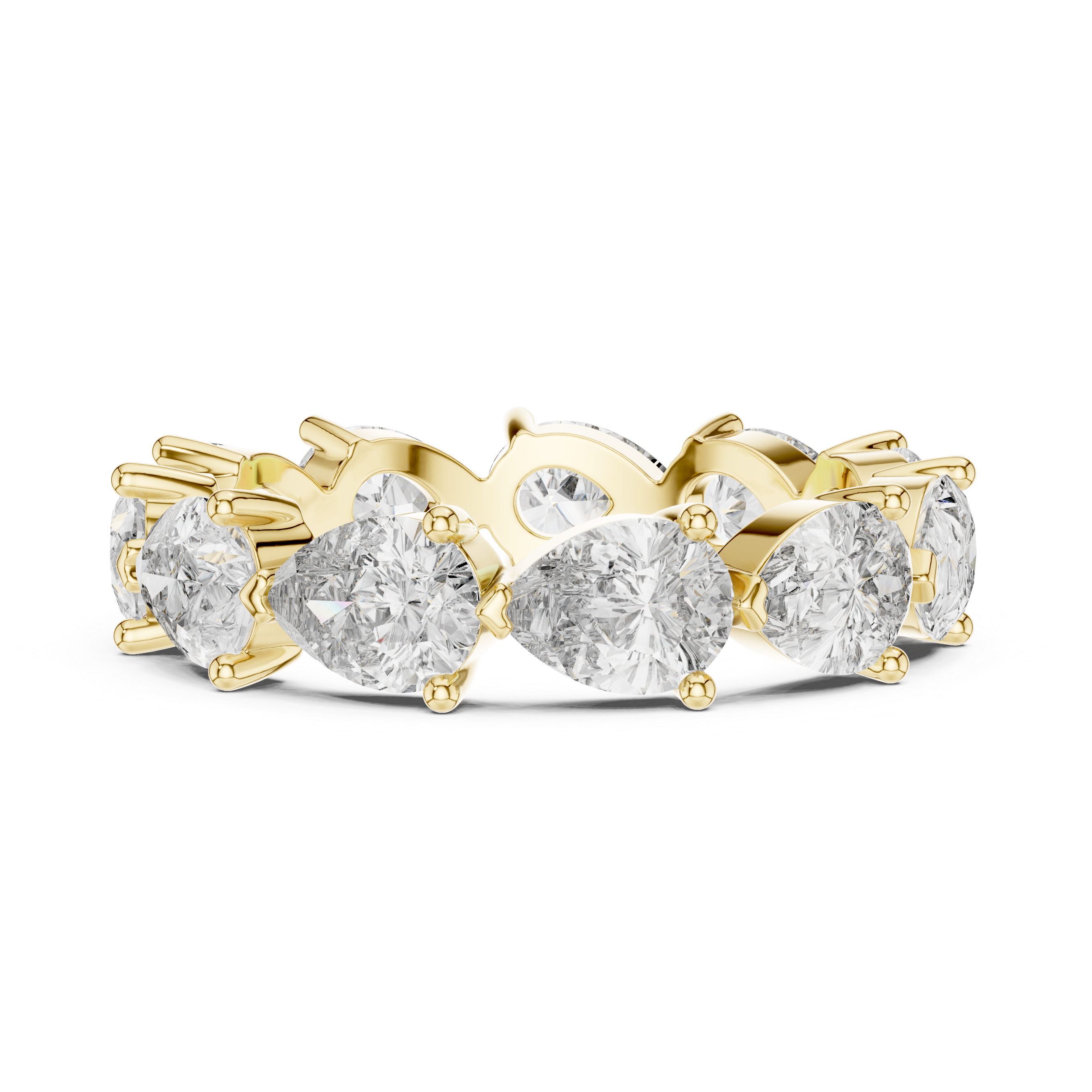 Pear Cut Brilliant Moissanite VVS1 Eternity Band