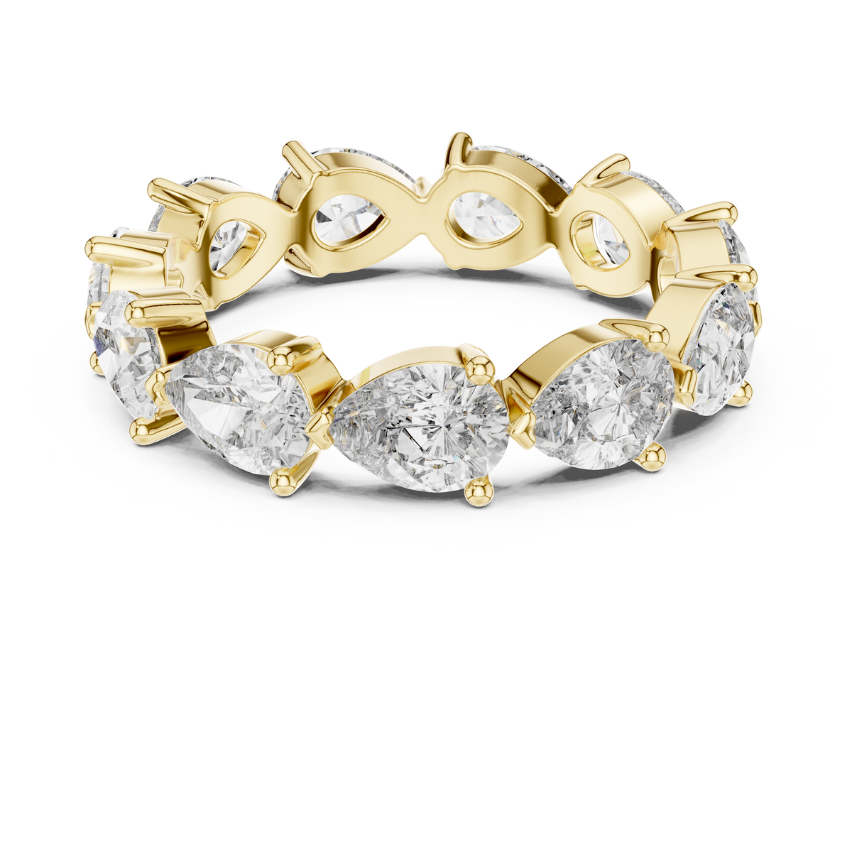 Pear Cut Brilliant Moissanite VVS1 Eternity Band