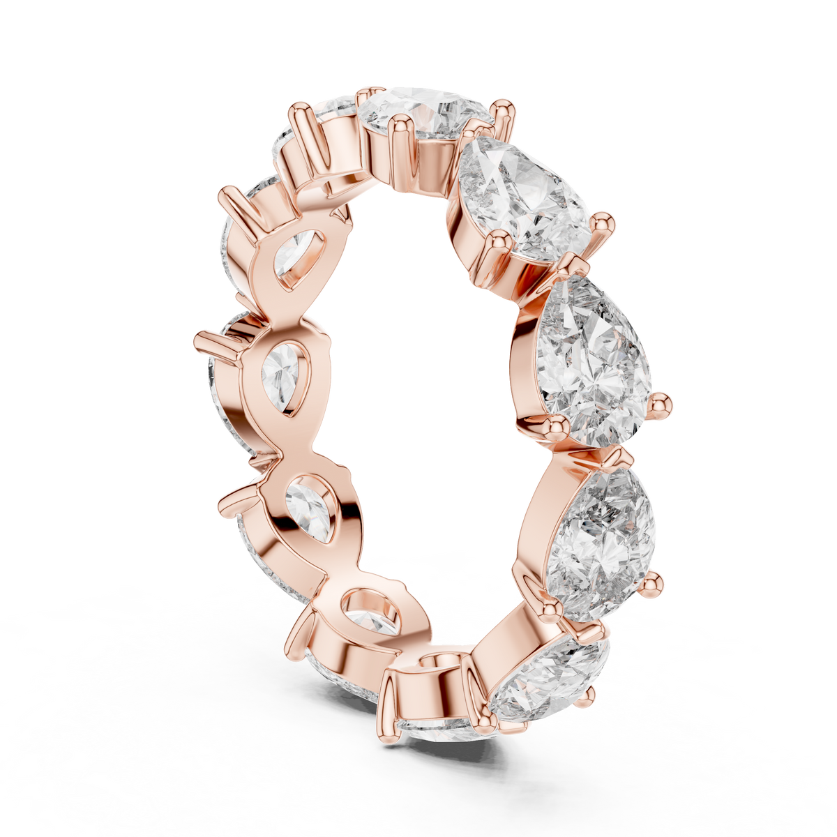 Pear Cut Brilliant Moissanite VVS1 Eternity Band