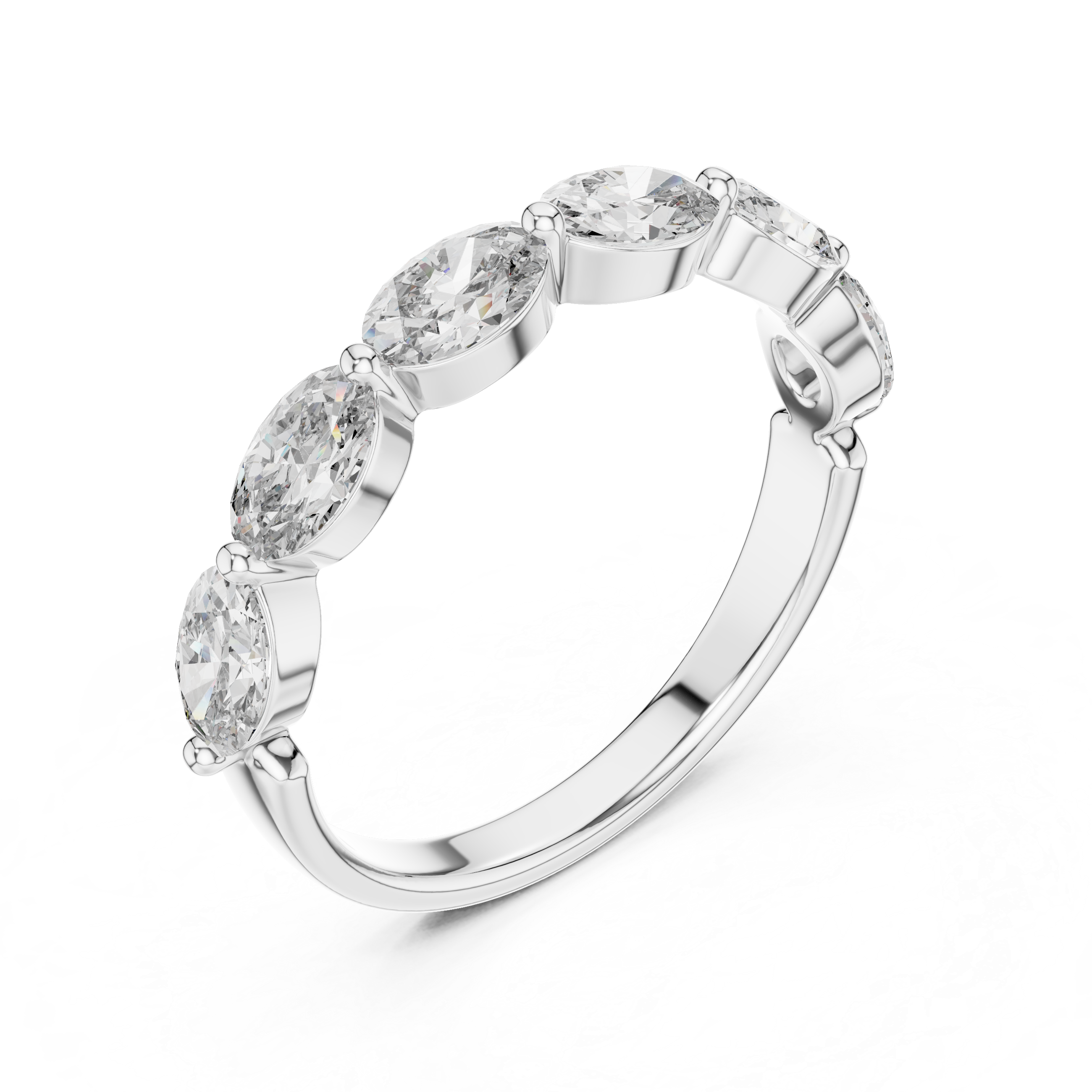 Marquise Cut Brilliant Moissanite VVS1 Eternity Band