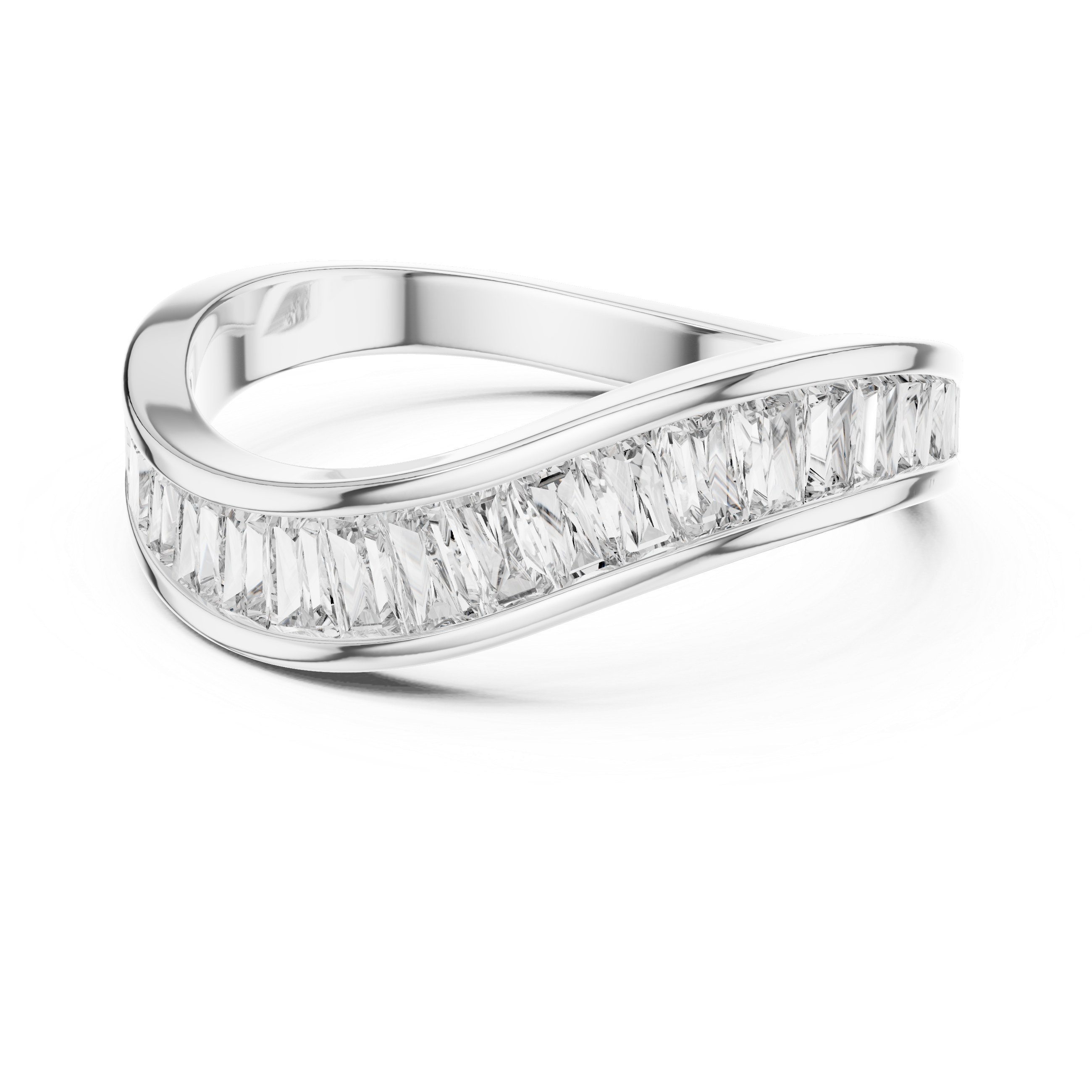 Baguette Cut Brilliant Moissanite VVS1 Eternity Band