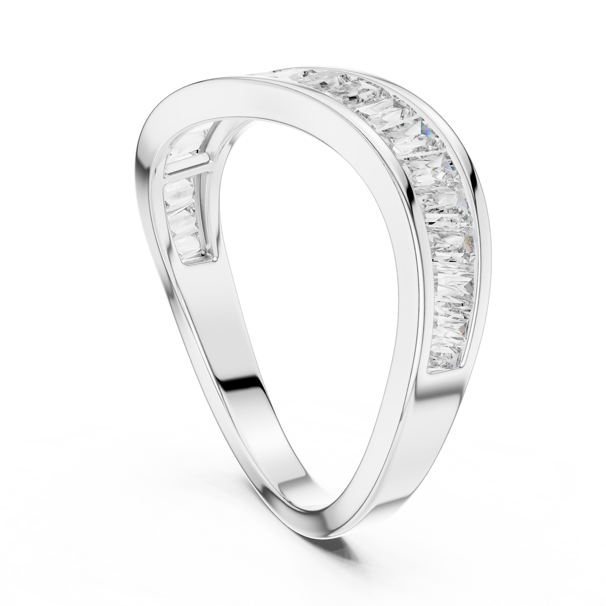 Baguette Cut Brilliant Moissanite VVS1 Eternity Band