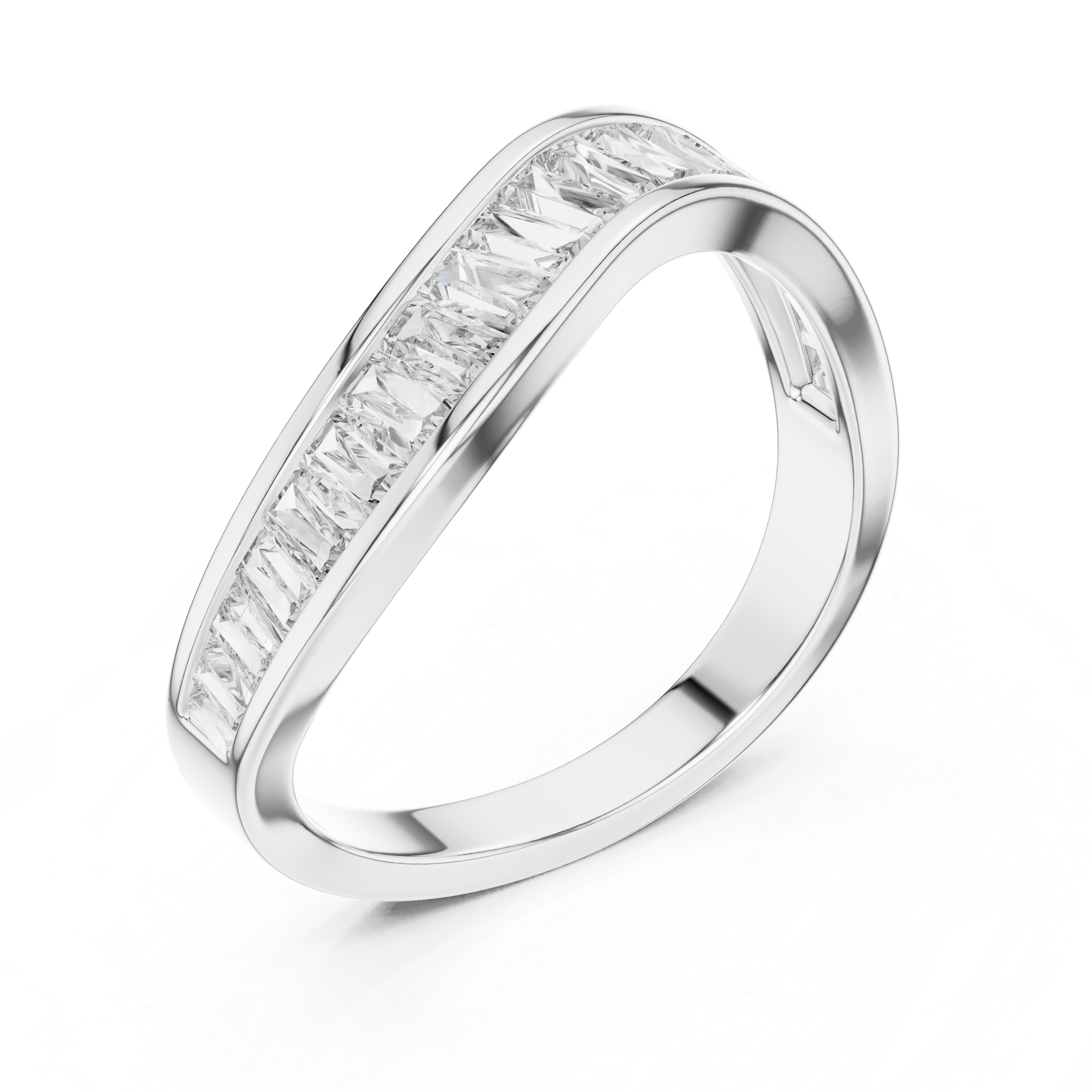 Baguette Cut Brilliant Moissanite VVS1 Eternity Band