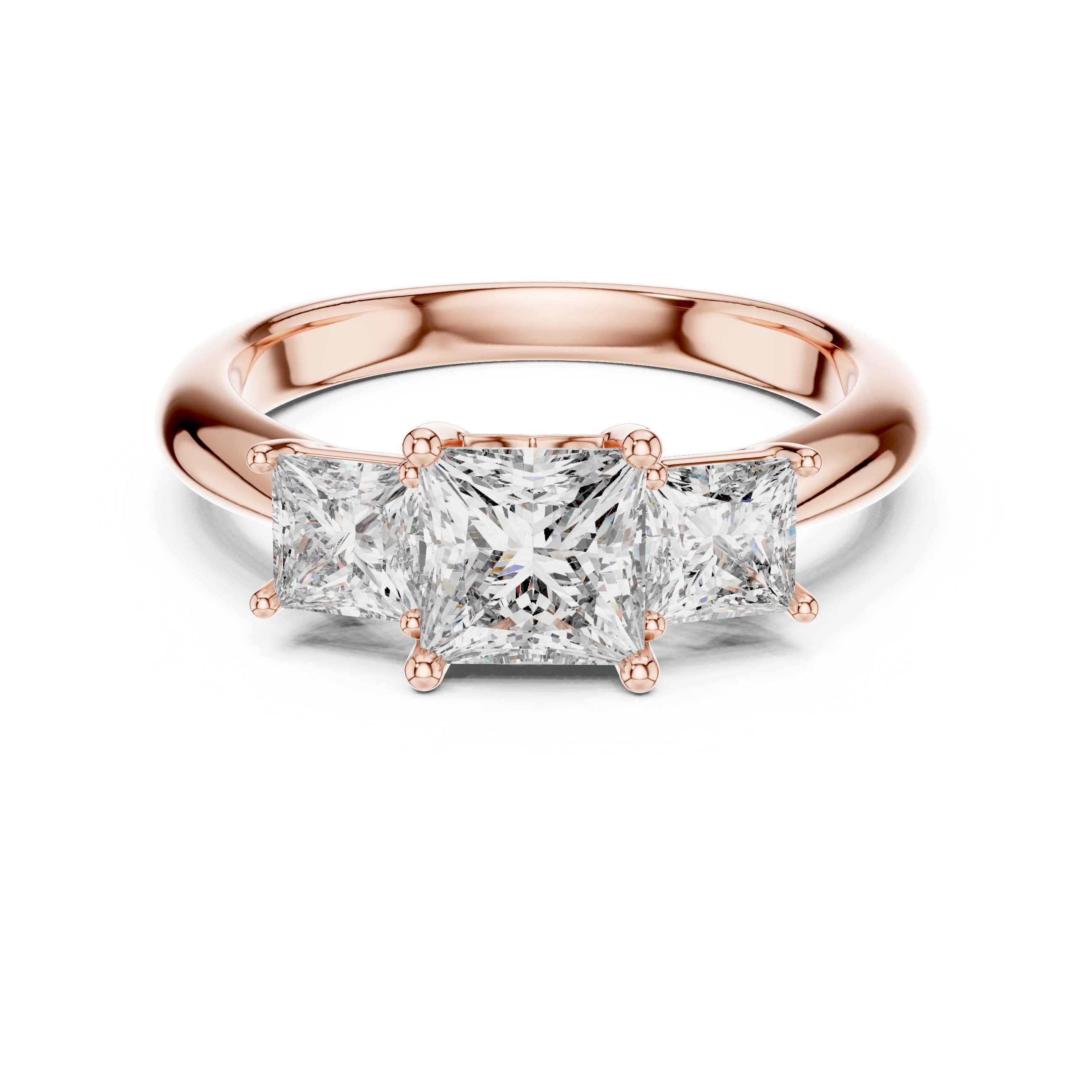 Princess Cut Brilliant Moissanite VVS1 Eternity Engagement Ring