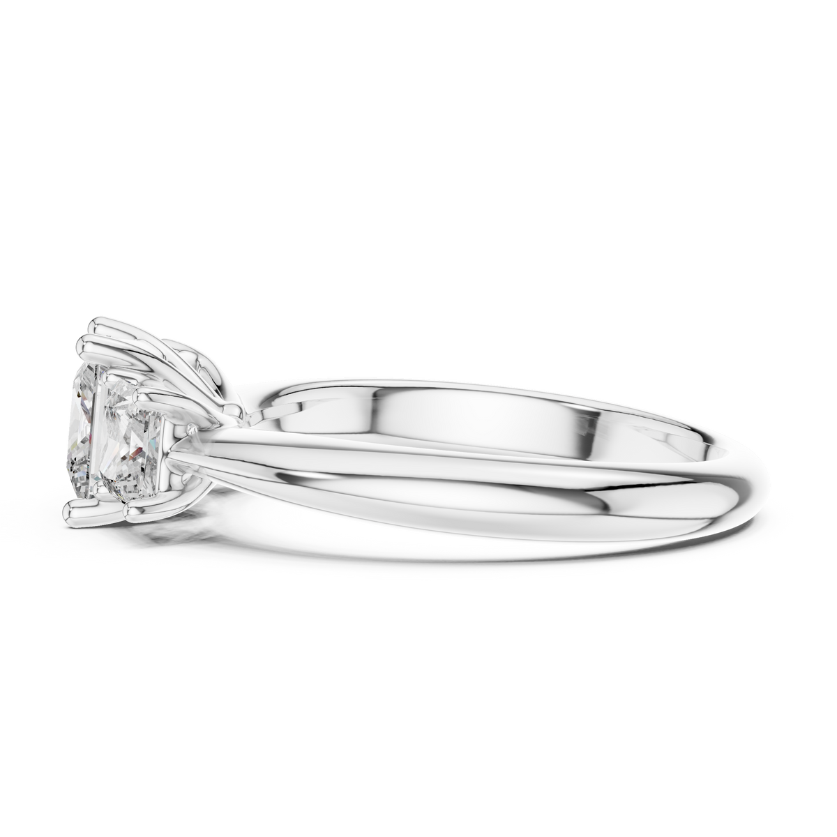 Princess Cut Brilliant Moissanite VVS1 Eternity Engagement Ring