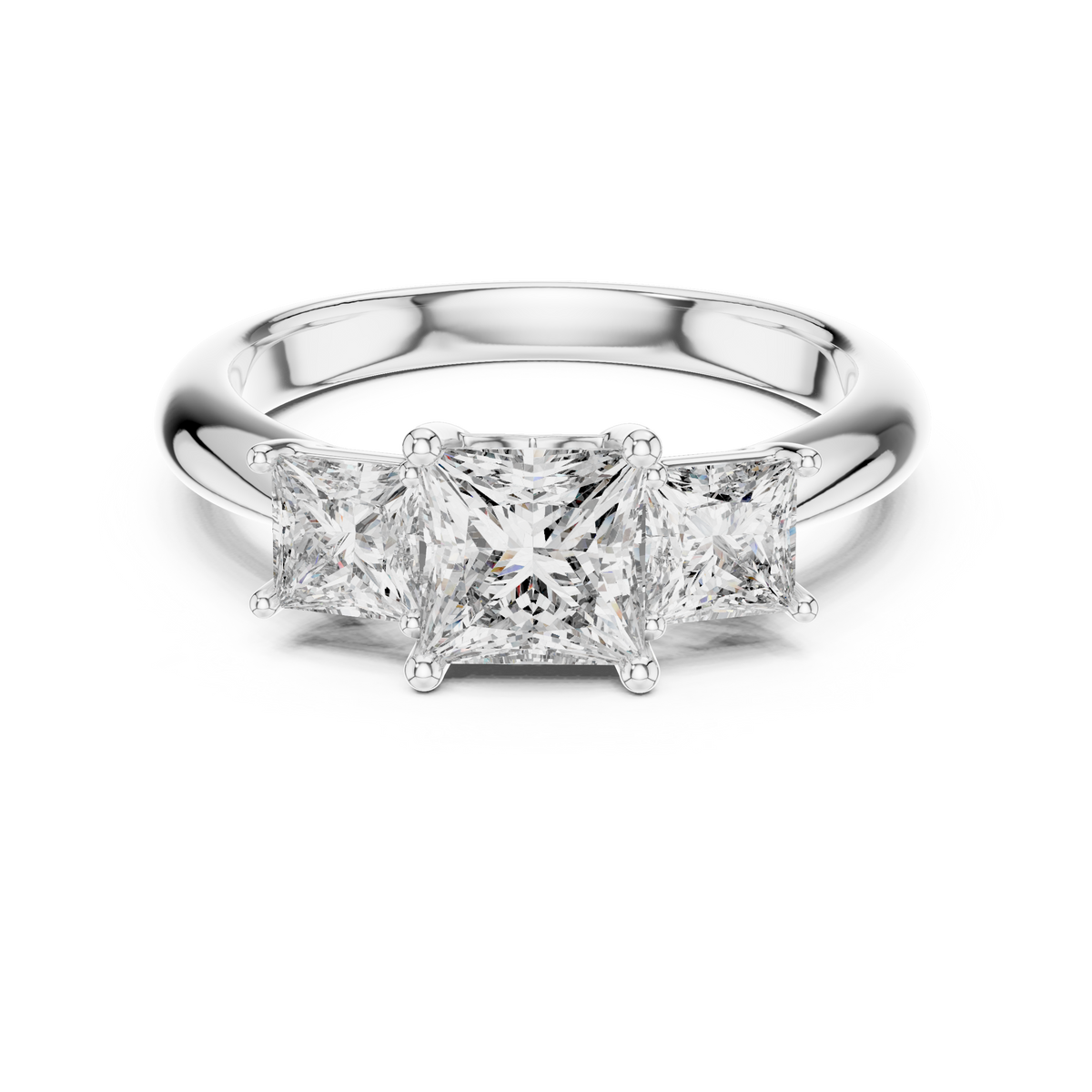 Princess Cut Brilliant Moissanite VVS1 Eternity Engagement Ring