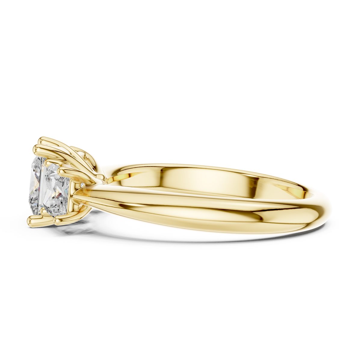 Princess Cut Brilliant Moissanite VVS1 Eternity Engagement Ring
