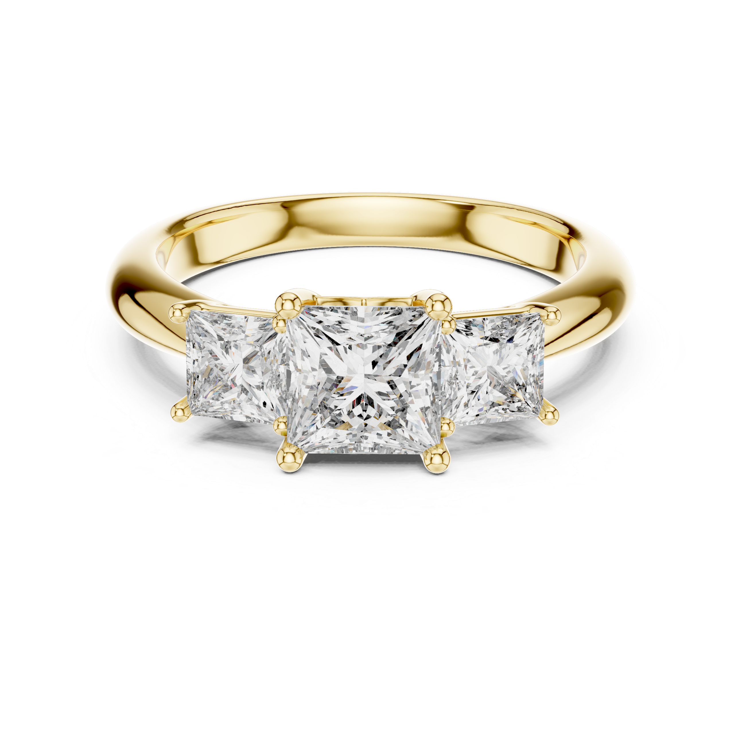 Princess Cut Brilliant Moissanite VVS1 Eternity Engagement Ring