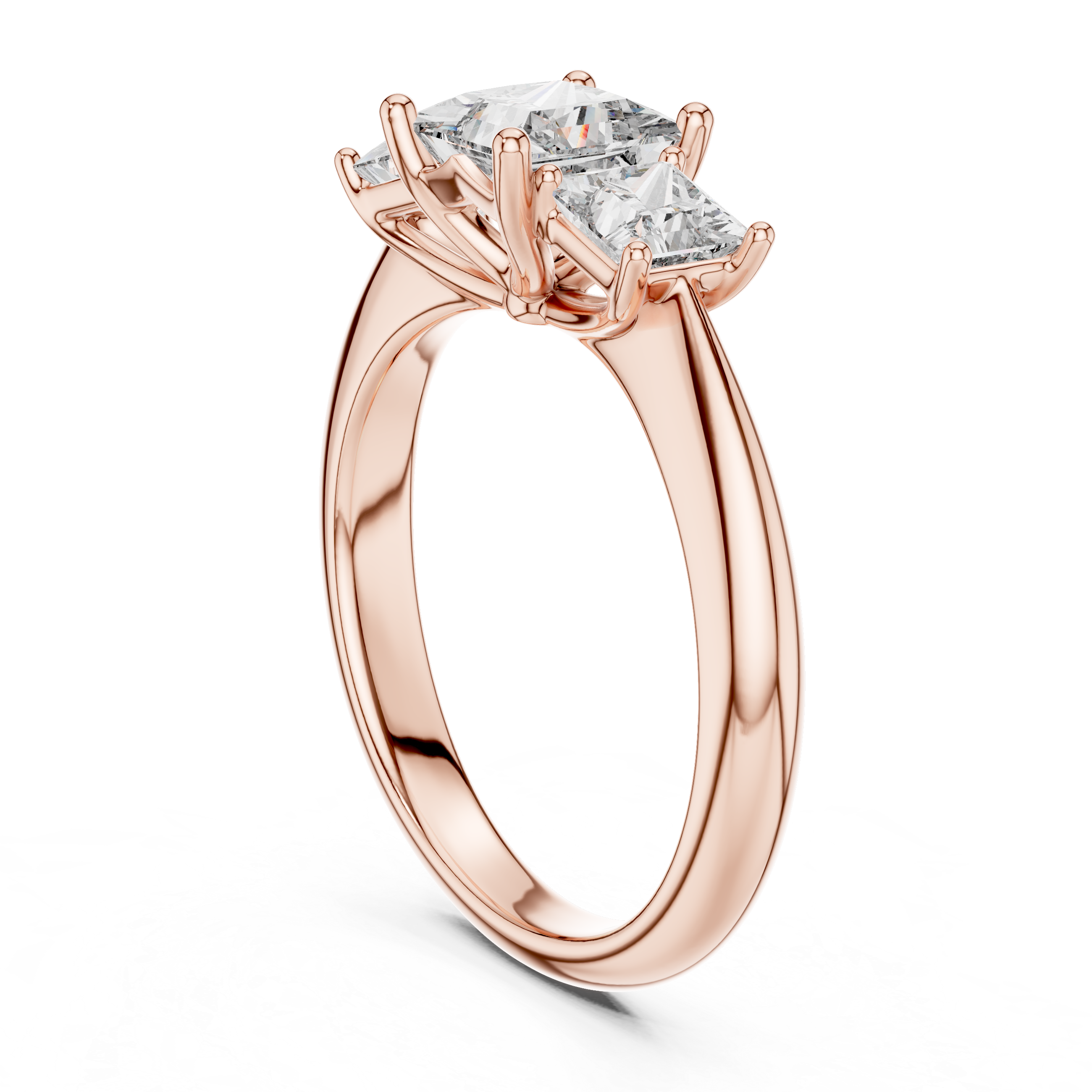 Princess Cut Brilliant Moissanite VVS1 Eternity Engagement Ring