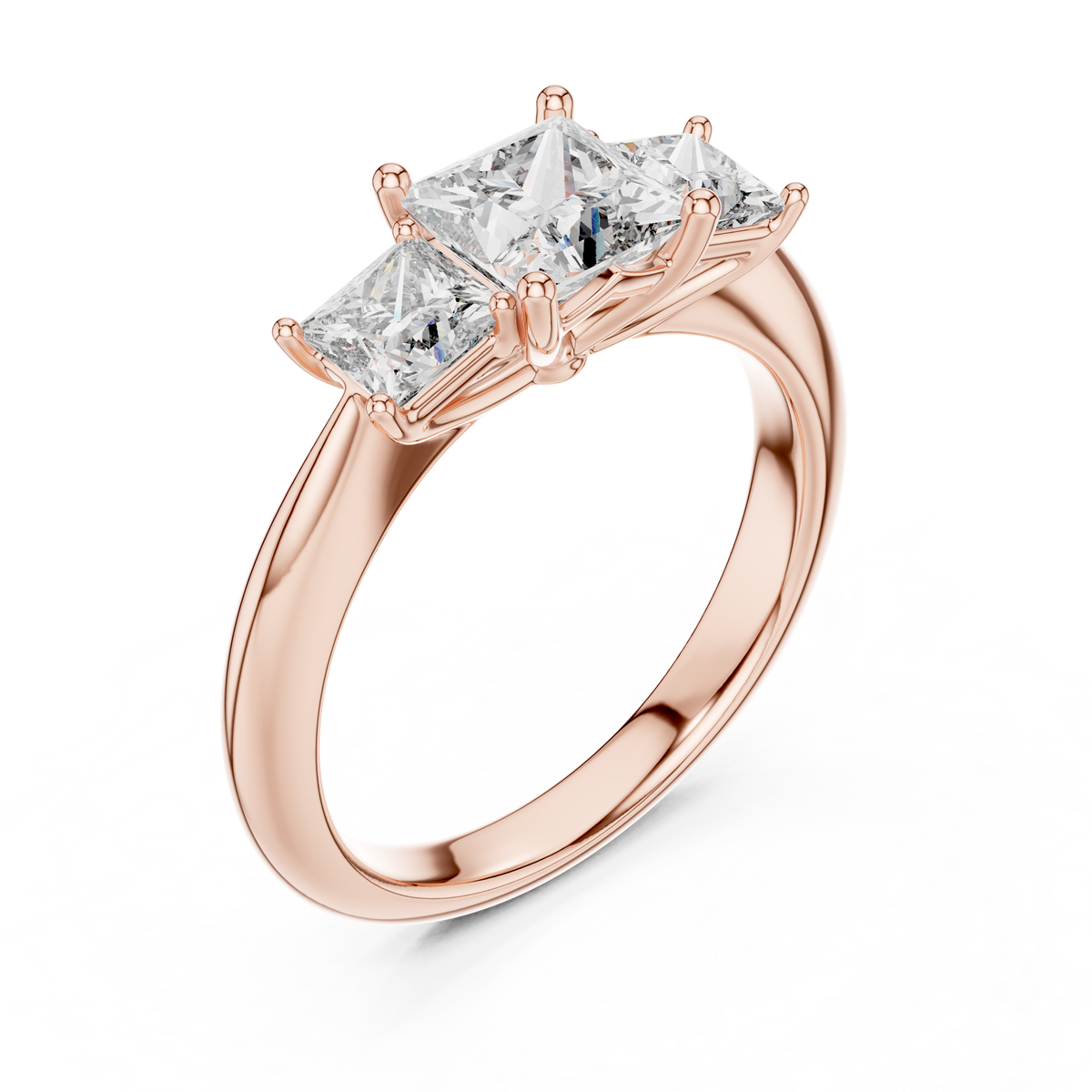 Princess Cut Brilliant Moissanite VVS1 Eternity Engagement Ring