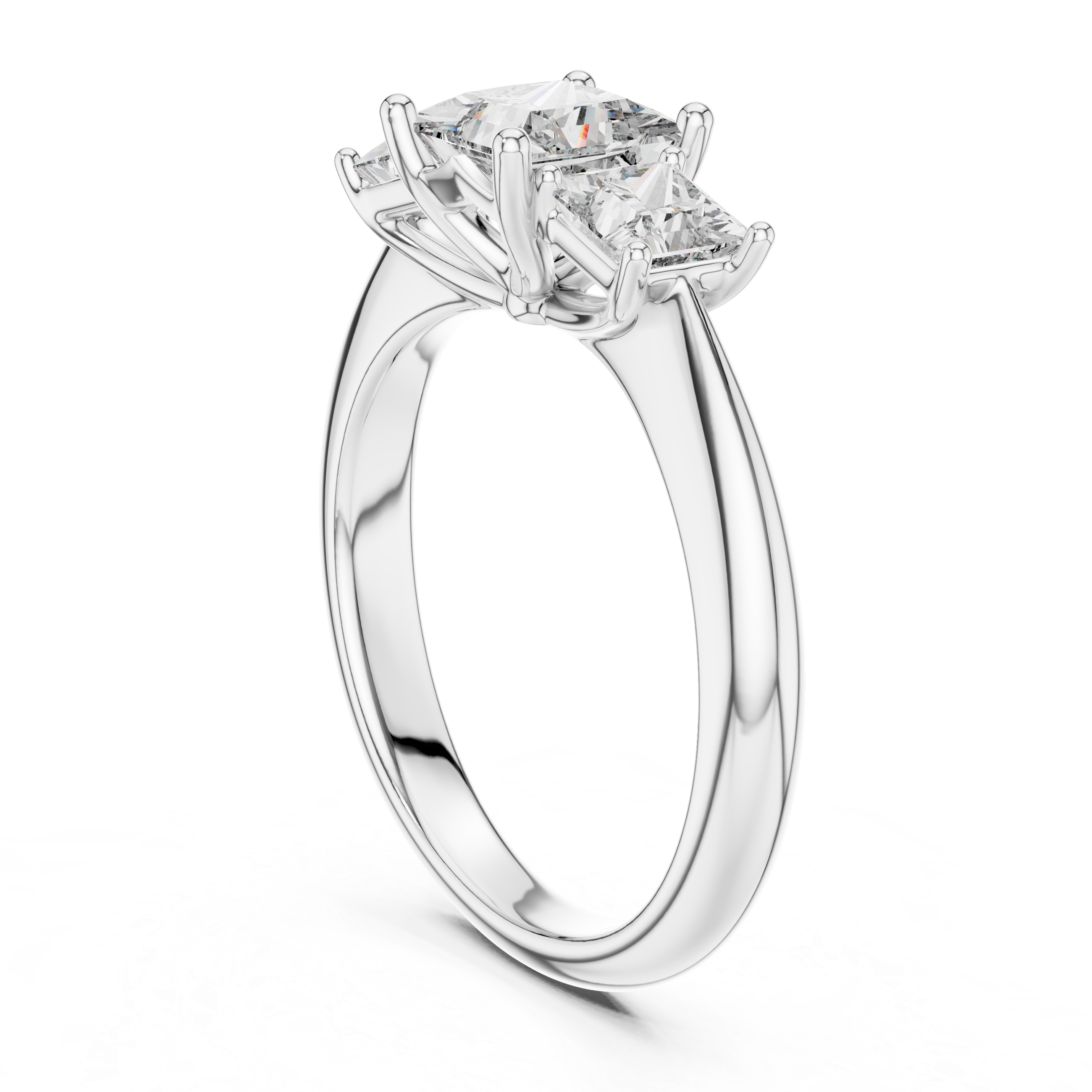 Princess Cut Brilliant Moissanite VVS1 Eternity Engagement Ring