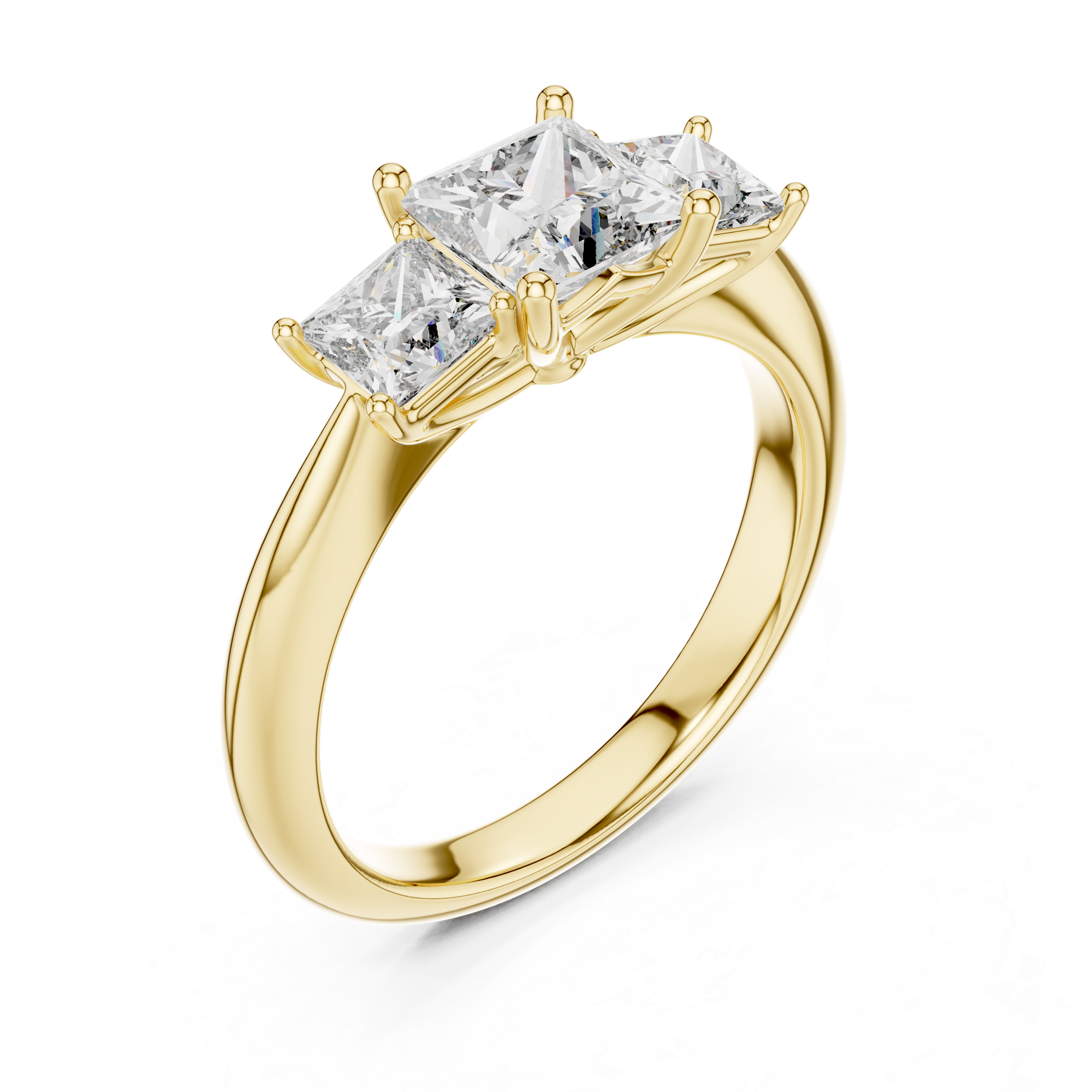 Princess Cut Brilliant Moissanite VVS1 Eternity Engagement Ring