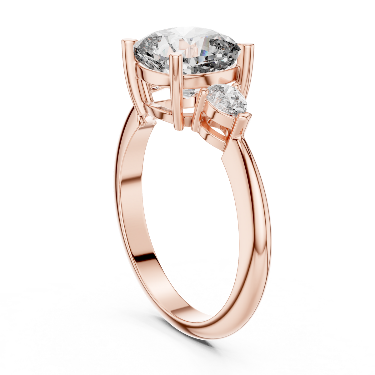 Cushion And Pear Cut Brilliant Moissanite VVS1 Eternity Engagement Ring