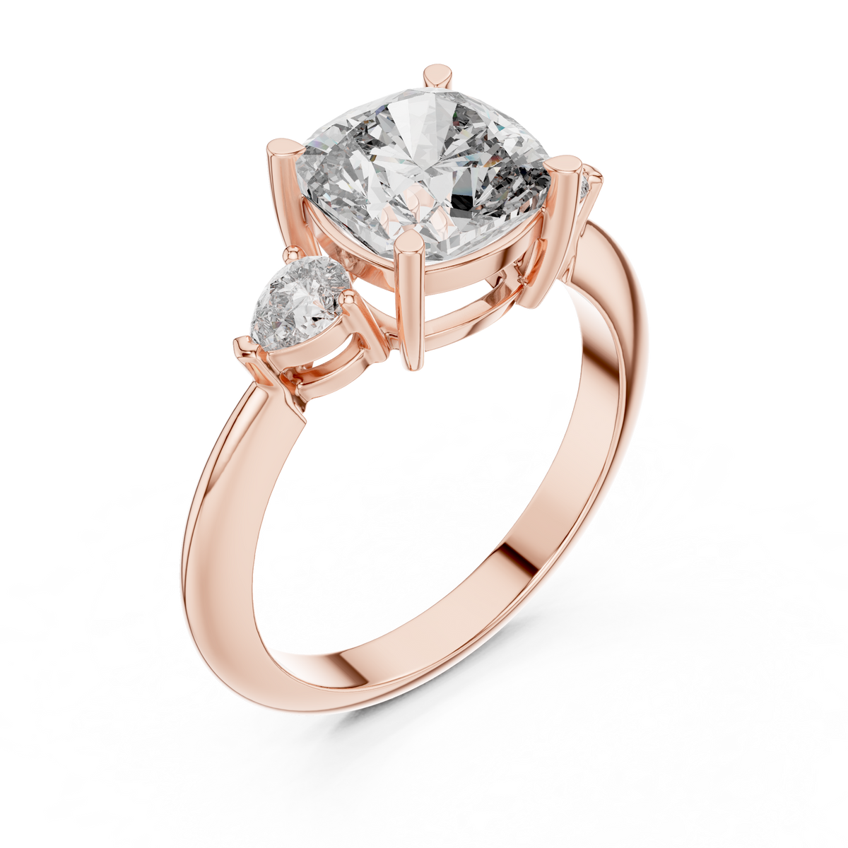 Cushion And Pear Cut Brilliant Moissanite VVS1 Eternity Engagement Ring