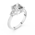 Cushion And Pear Cut Brilliant Moissanite VVS1 Eternity Engagement Ring