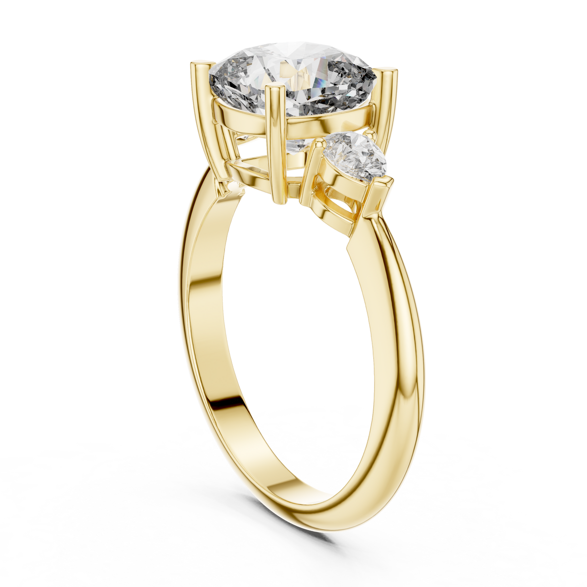 Cushion And Pear Cut Brilliant Moissanite VVS1 Eternity Engagement Ring