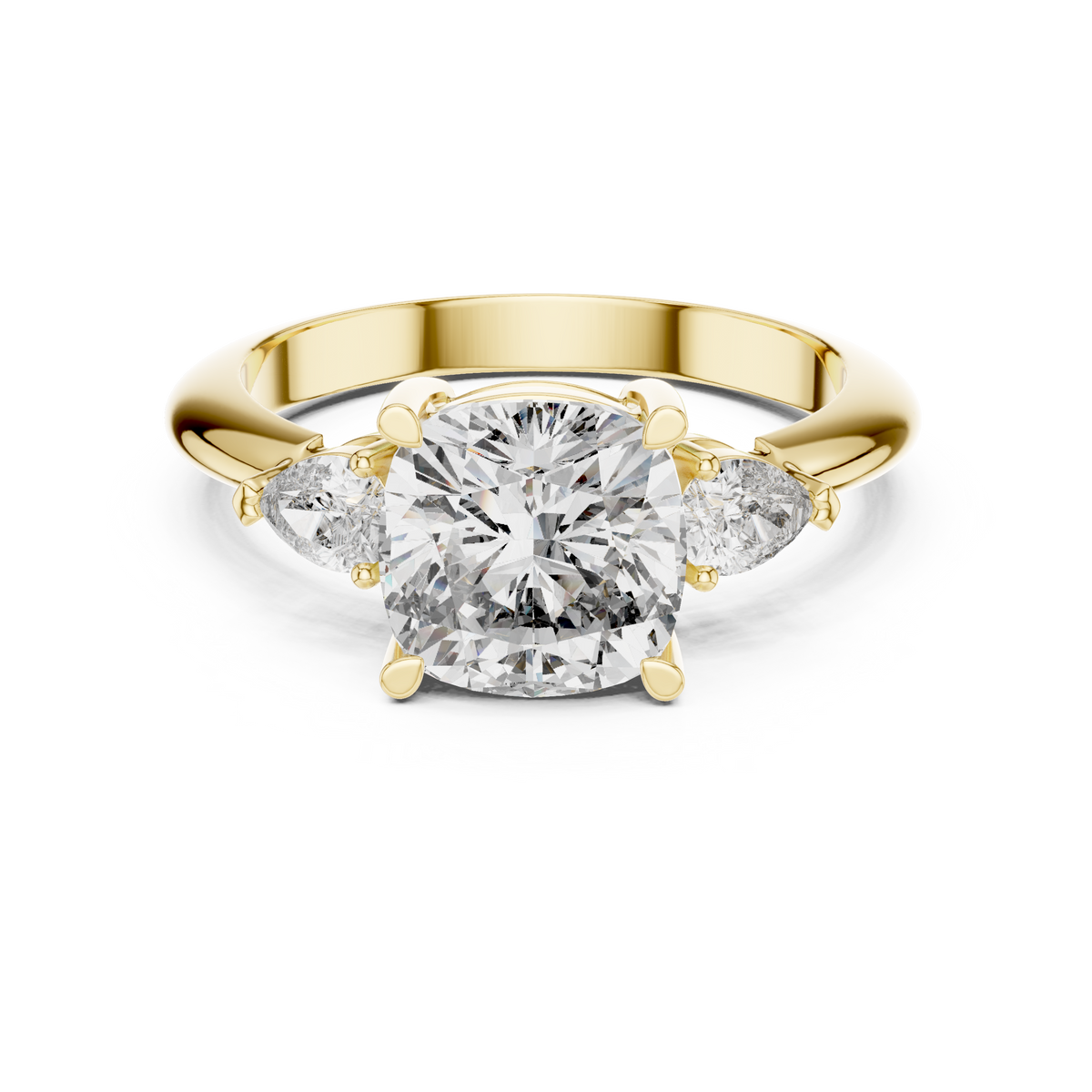 Cushion And Pear Cut Brilliant Moissanite VVS1 Eternity Engagement Ring