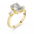 Emerald And Baguette Cut Brilliant Moissanite VVS1 Eternity Engagement Ring