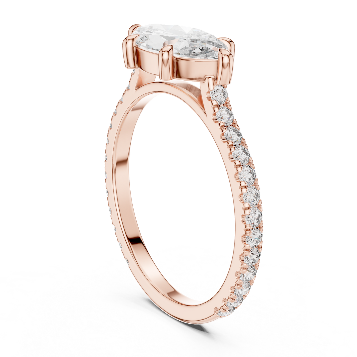 Marquise And Round Cut Brilliant Moissanite VVS1 Eternity Engagement Ring