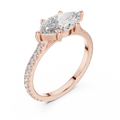 Marquise And Round Cut Brilliant Moissanite VVS1 Eternity Engagement Ring