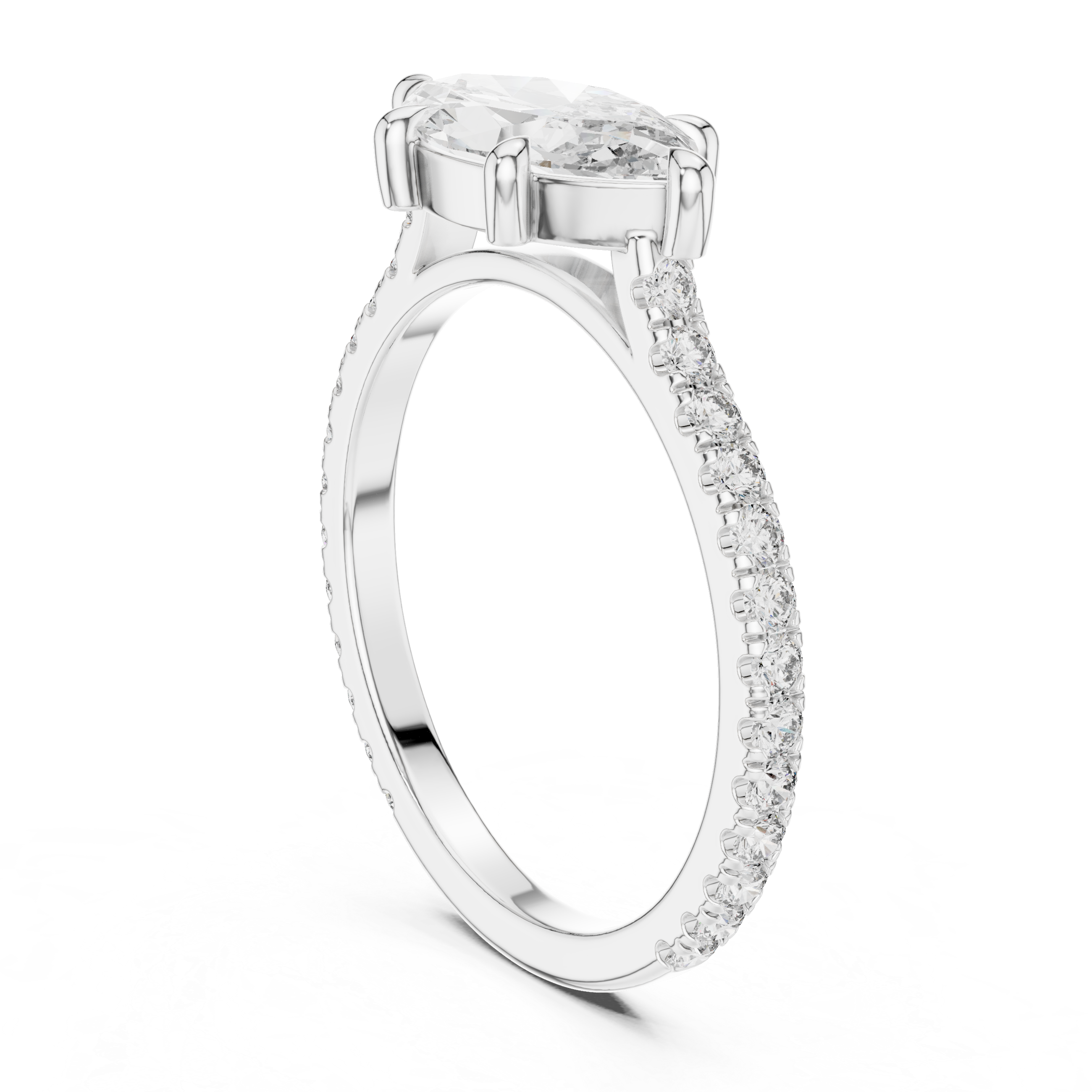 Marquise And Round Cut Brilliant Moissanite VVS1 Eternity Engagement Ring
