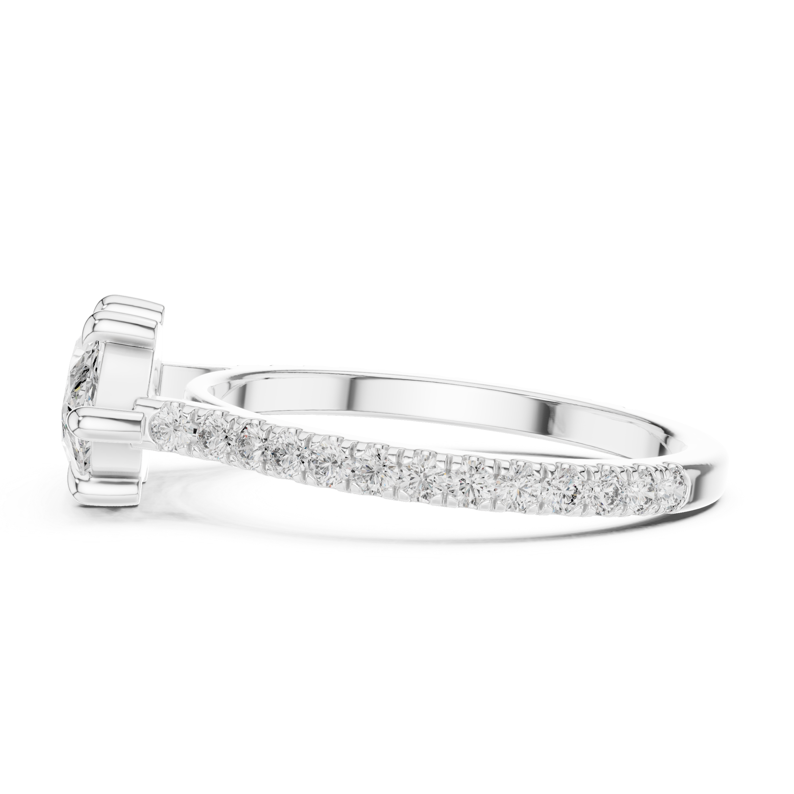 Marquise And Round Cut Brilliant Moissanite VVS1 Eternity Engagement Ring
