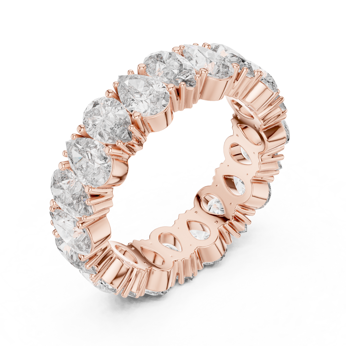 Pear Brilliant Moissanite VVS1 Eternity Band