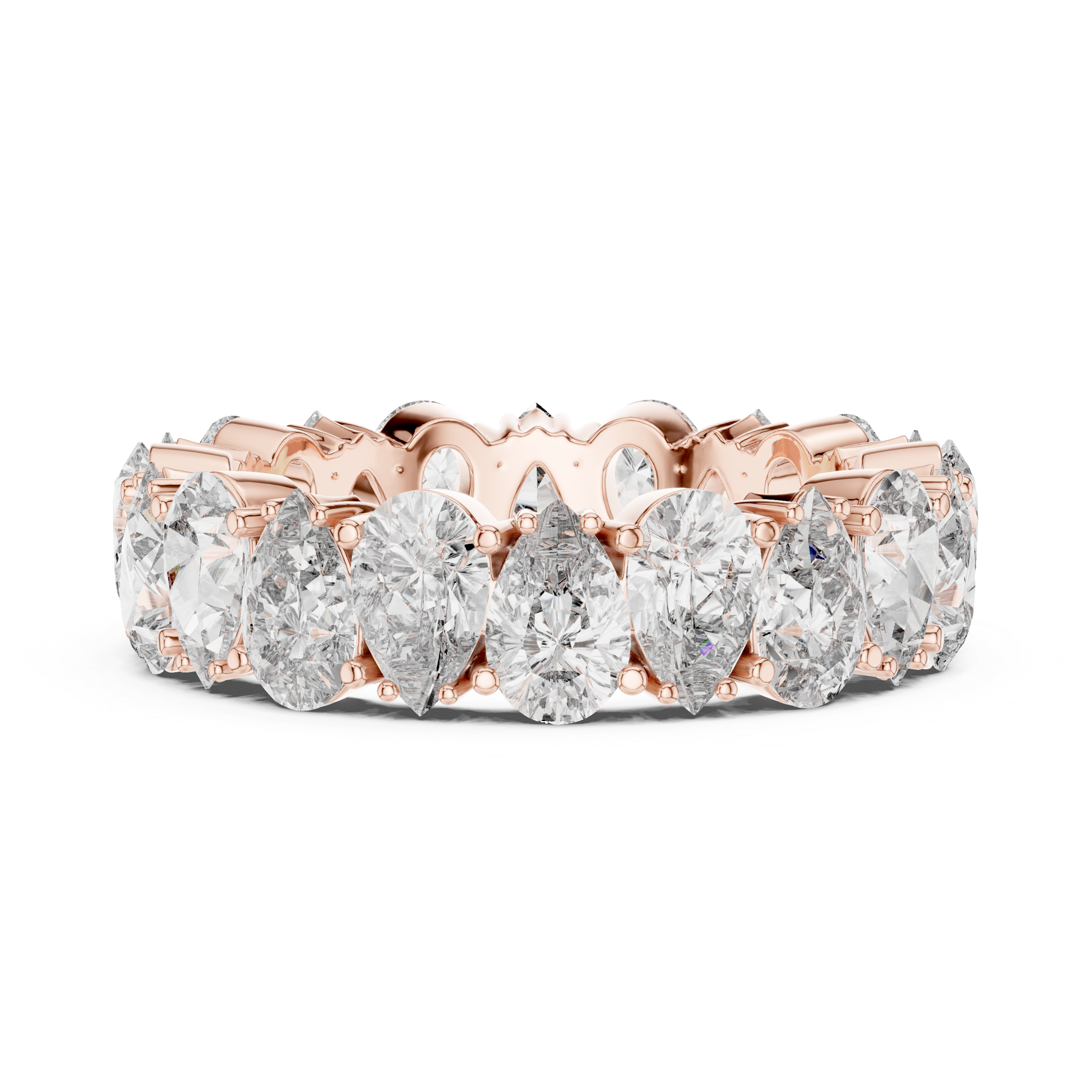 Pear Brilliant Moissanite VVS1 Eternity Band