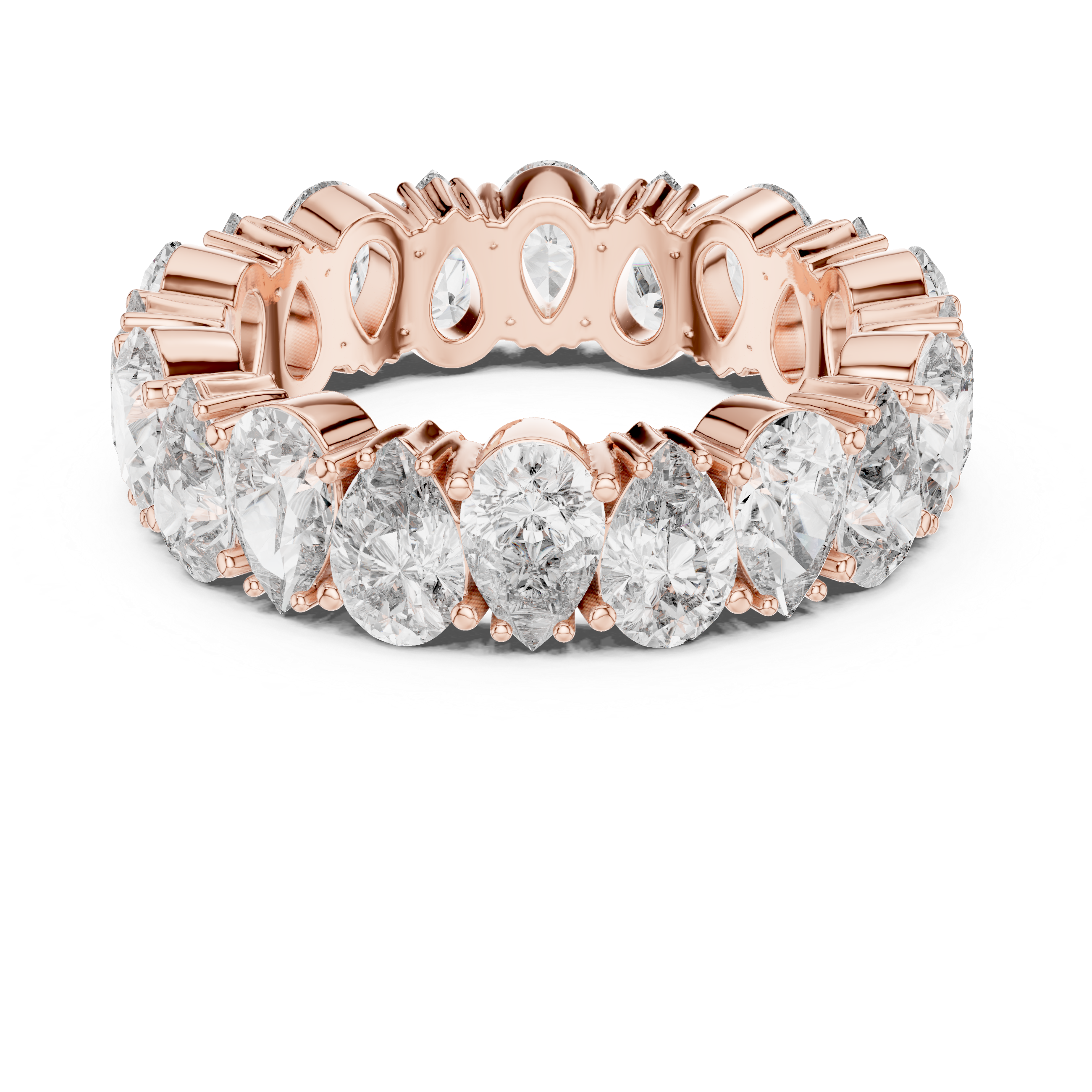 Pear Brilliant Moissanite VVS1 Eternity Band