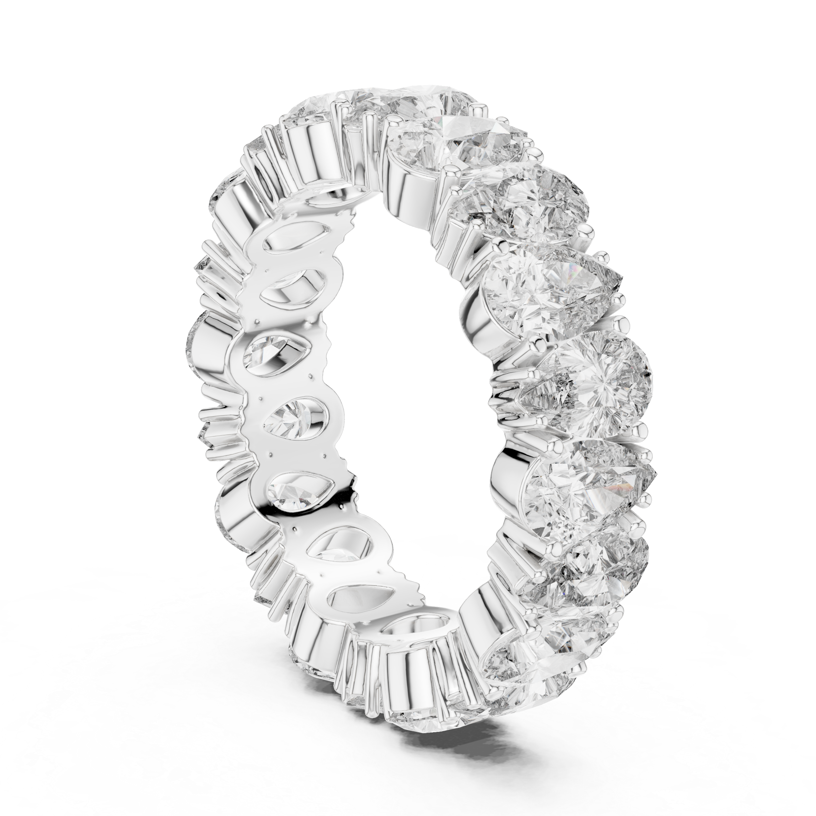Pear Brilliant Moissanite VVS1 Eternity Band